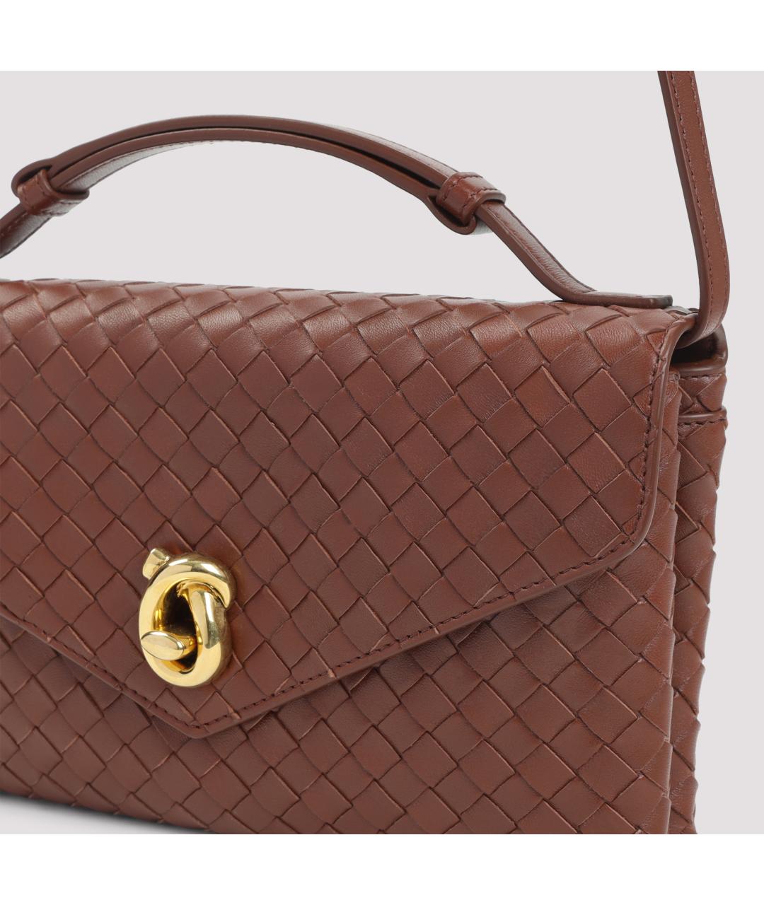 BOTTEGA VENETA Коричневая кожаная сумка через плечо, фото 4