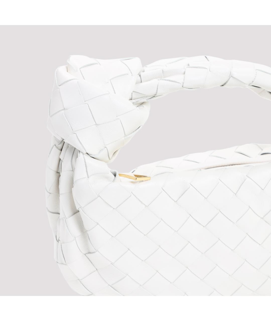 BOTTEGA VENETA Белая кожаная сумка через плечо, фото 4