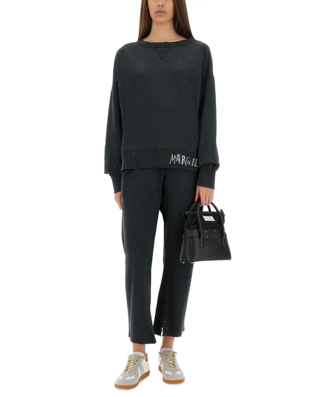 MAISON MARGIELA Черные хлопковые прямые брюки, фото 4