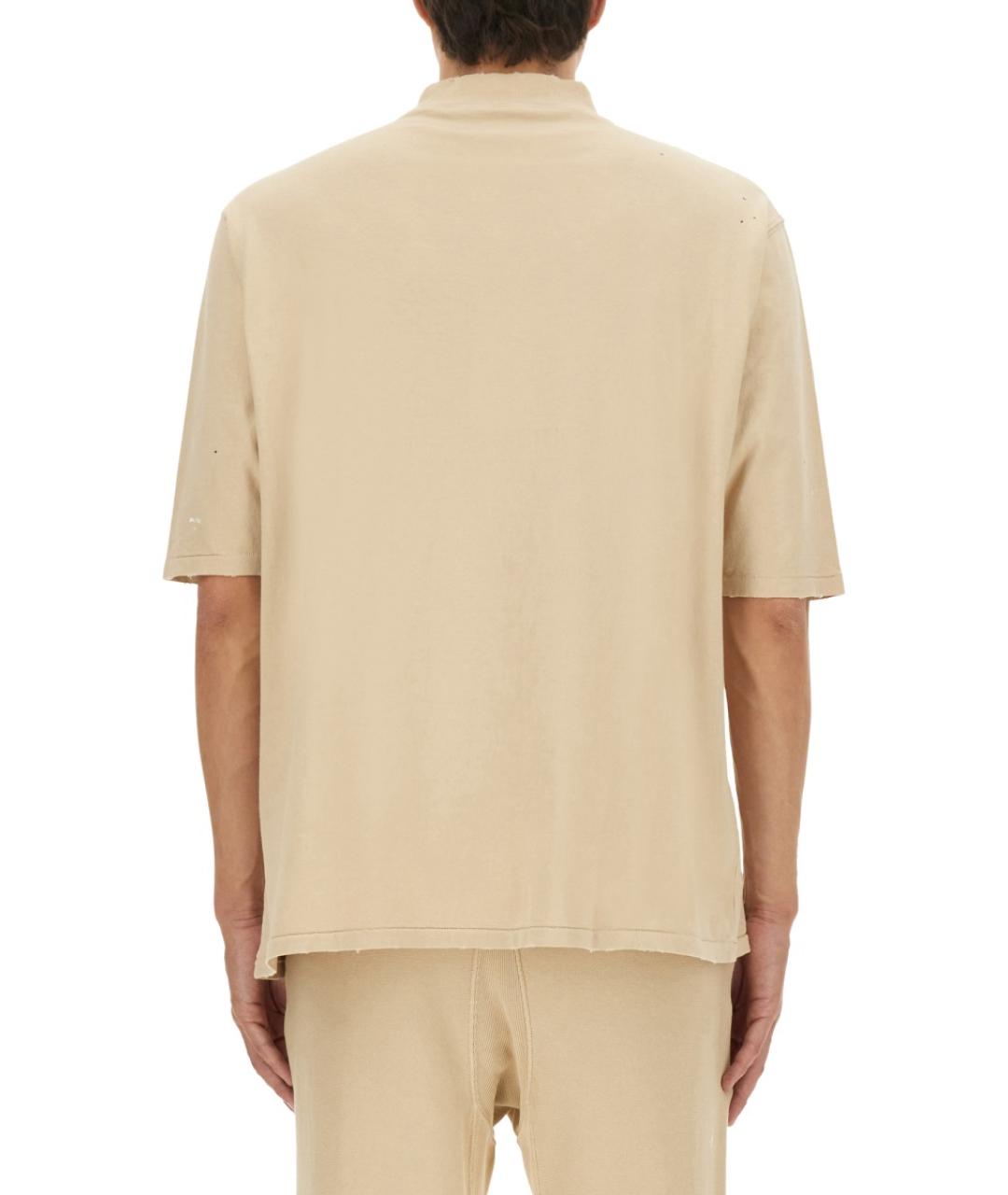 MAISON MARGIELA Бежевая хлопковая футболка, фото 3