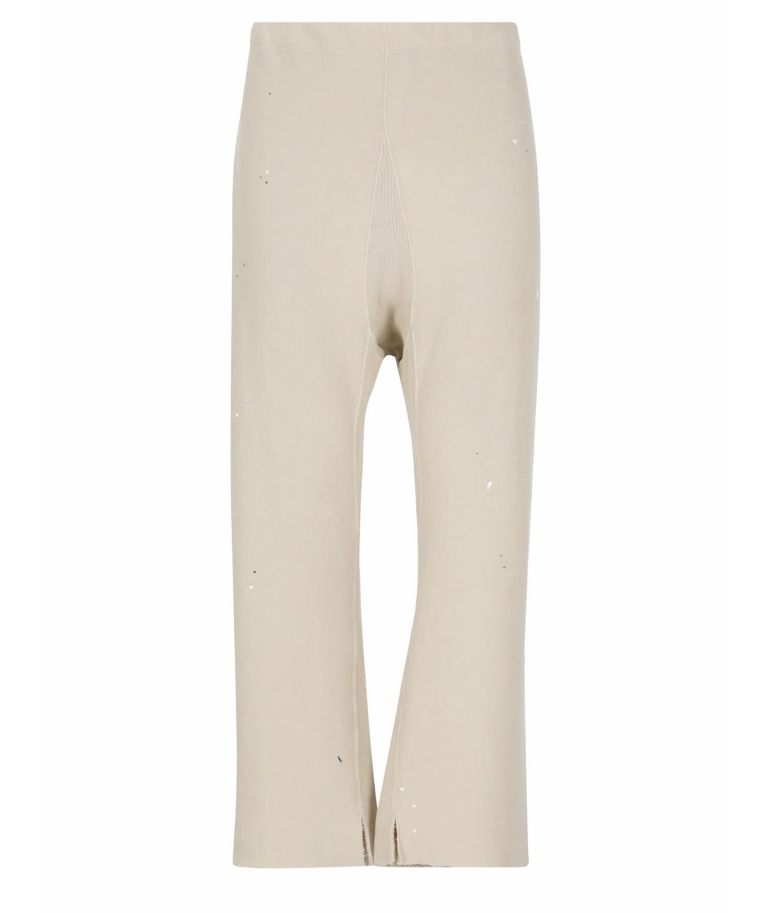 MAISON MARGIELA Бежевые хлопковые прямые брюки, фото 1