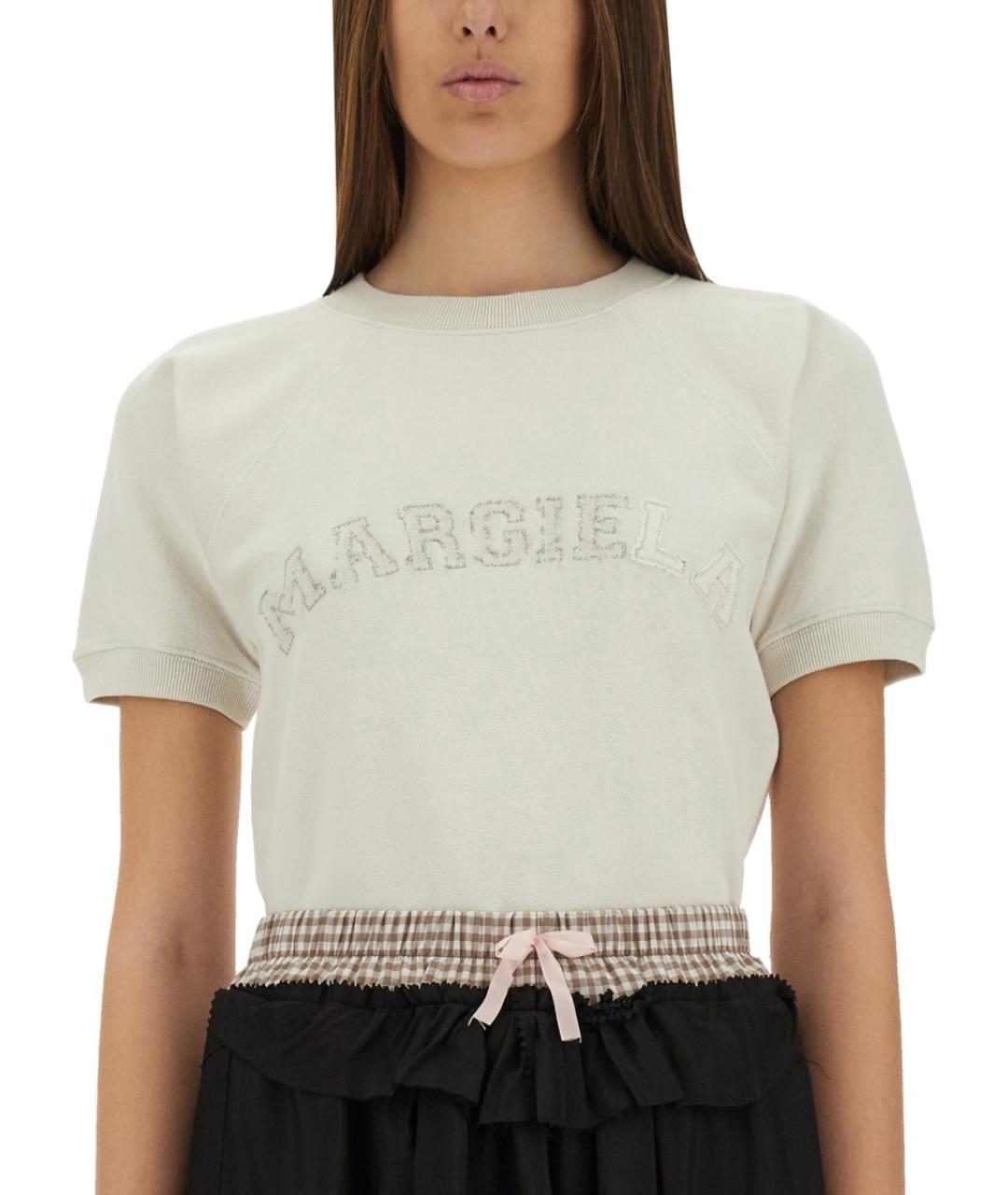 MAISON MARGIELA Белая хлопковая футболка, фото 4