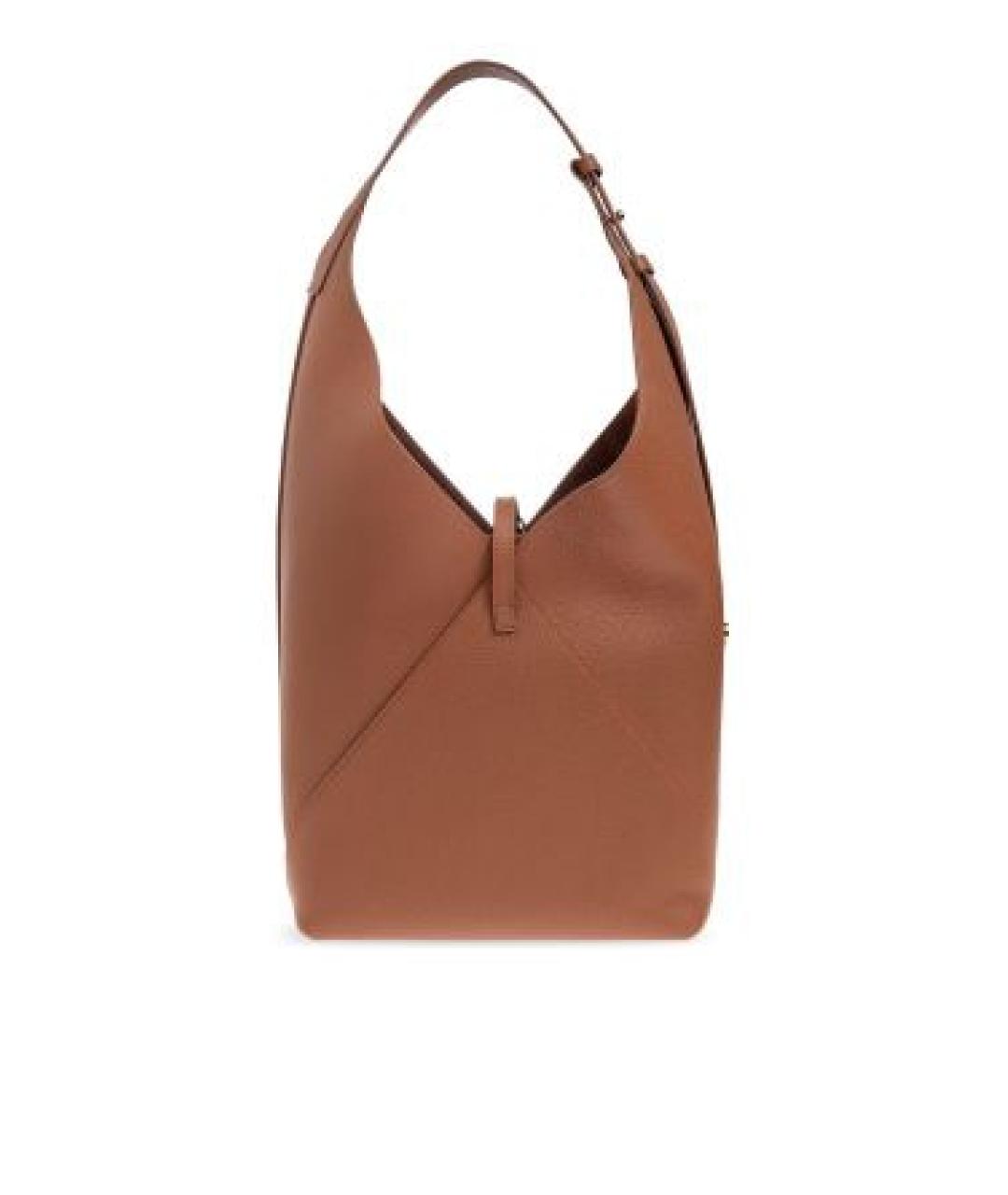 FERRAGAMO Коричневая кожаная сумка с короткими ручками, фото 2