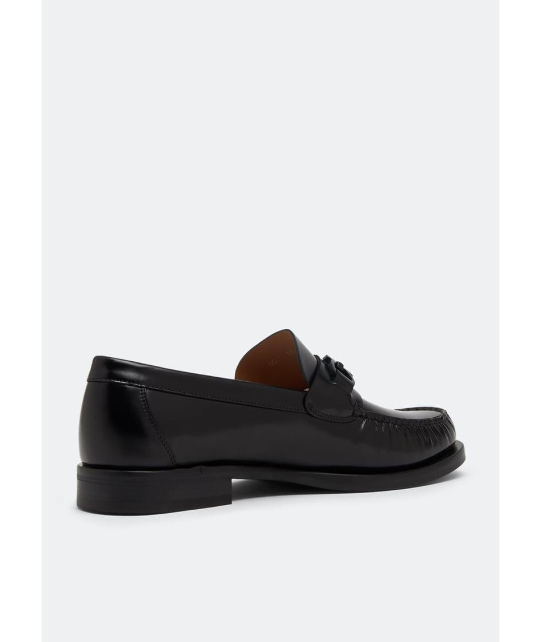 FERRAGAMO Черные кожаные лоферы, фото 3