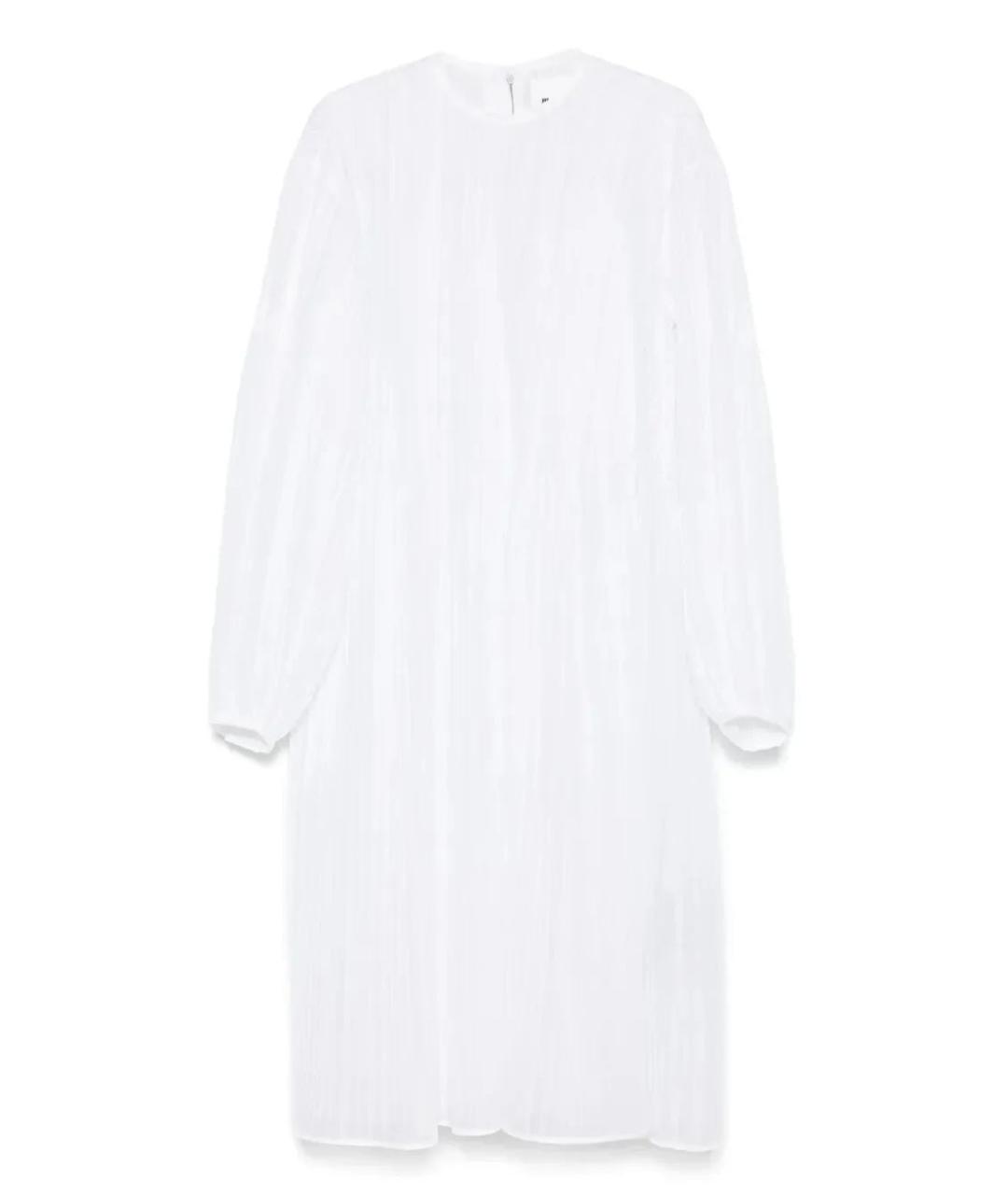 JIL SANDER Белое хлопковое повседневное платье, фото 1