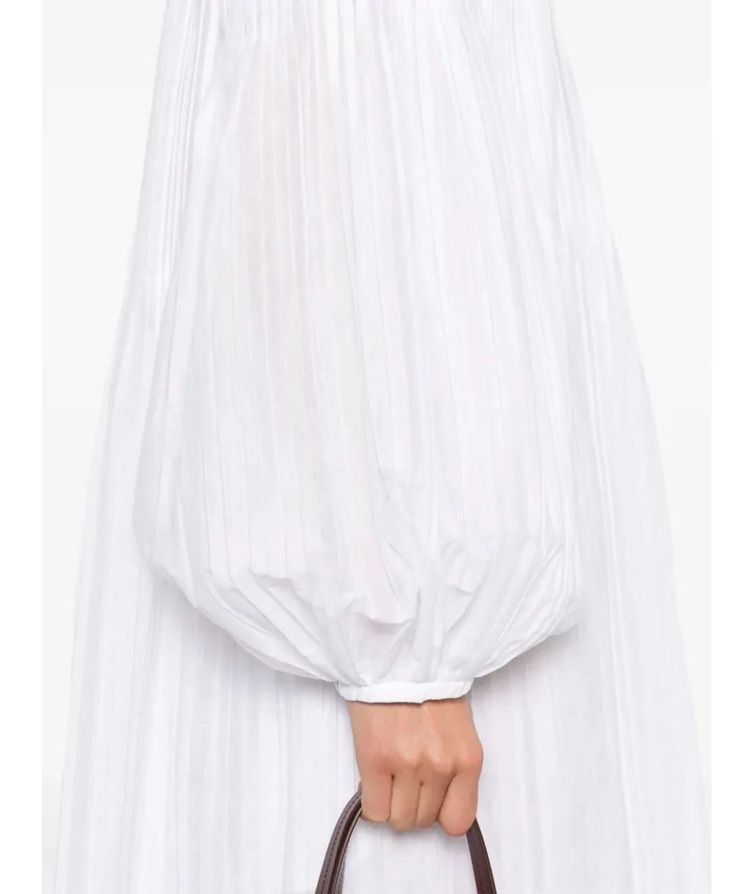 JIL SANDER Белое хлопковое повседневное платье, фото 5