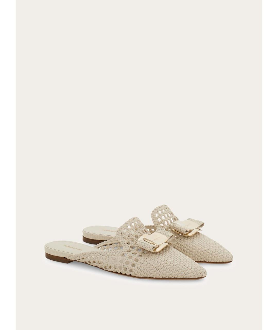 FERRAGAMO Бежевые мюли, фото 2