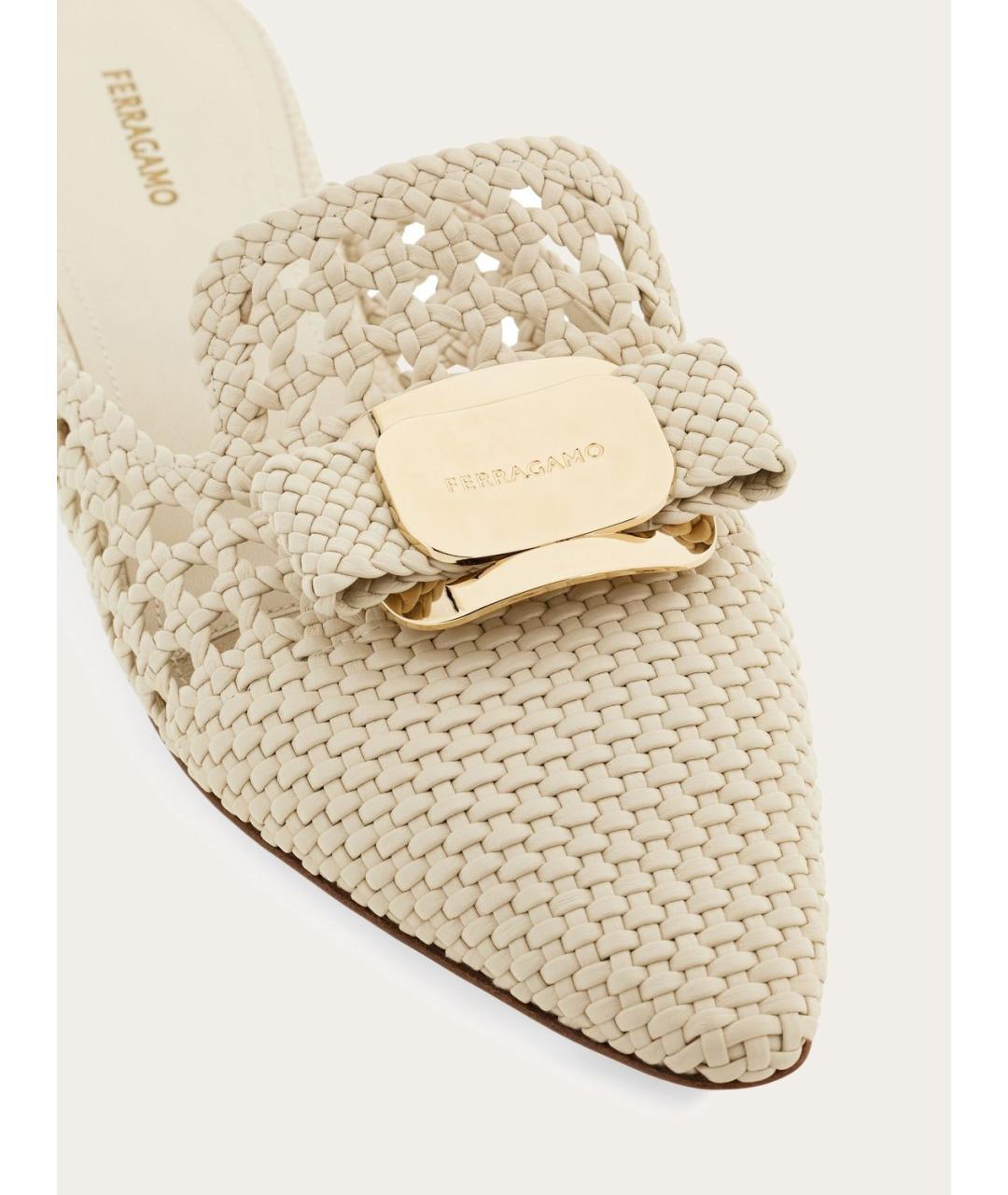 FERRAGAMO Бежевые мюли, фото 4