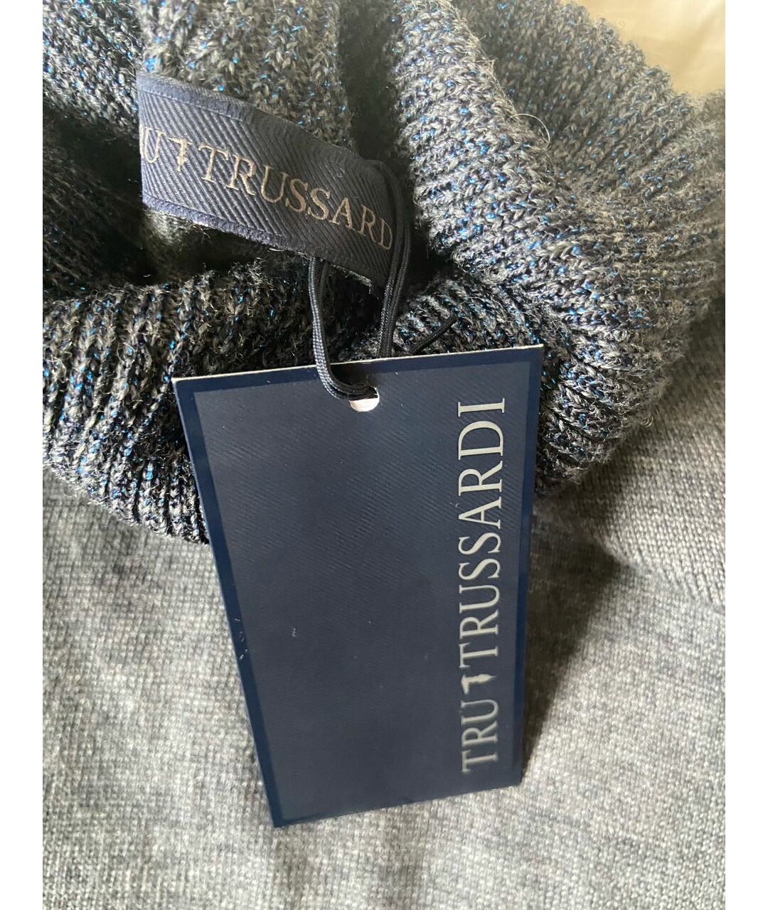 TRUSSARDI Синий шерстяной джемпер / свитер, фото 5
