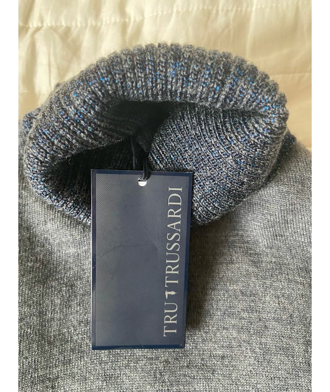 TRUSSARDI Синий шерстяной джемпер / свитер, фото 4