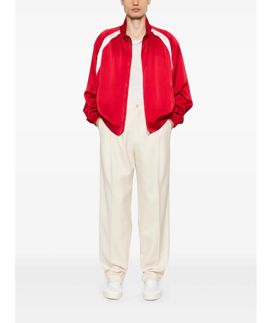SAINT LAURENT Бежевые шерстяные повседневные брюки, фото 2