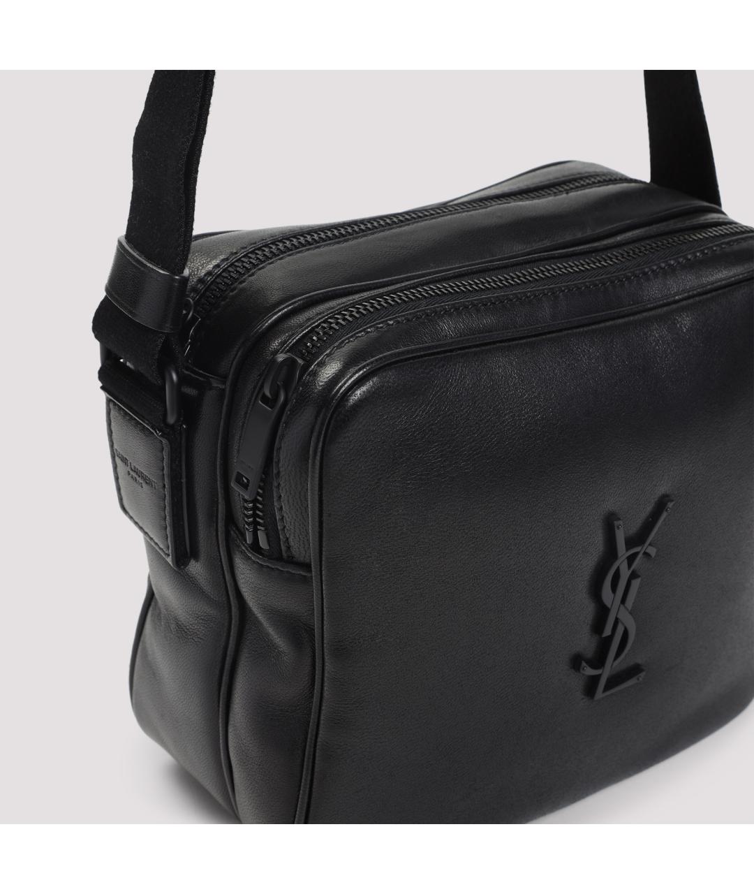 SAINT LAURENT Черная кожаная сумка через плечо, фото 4