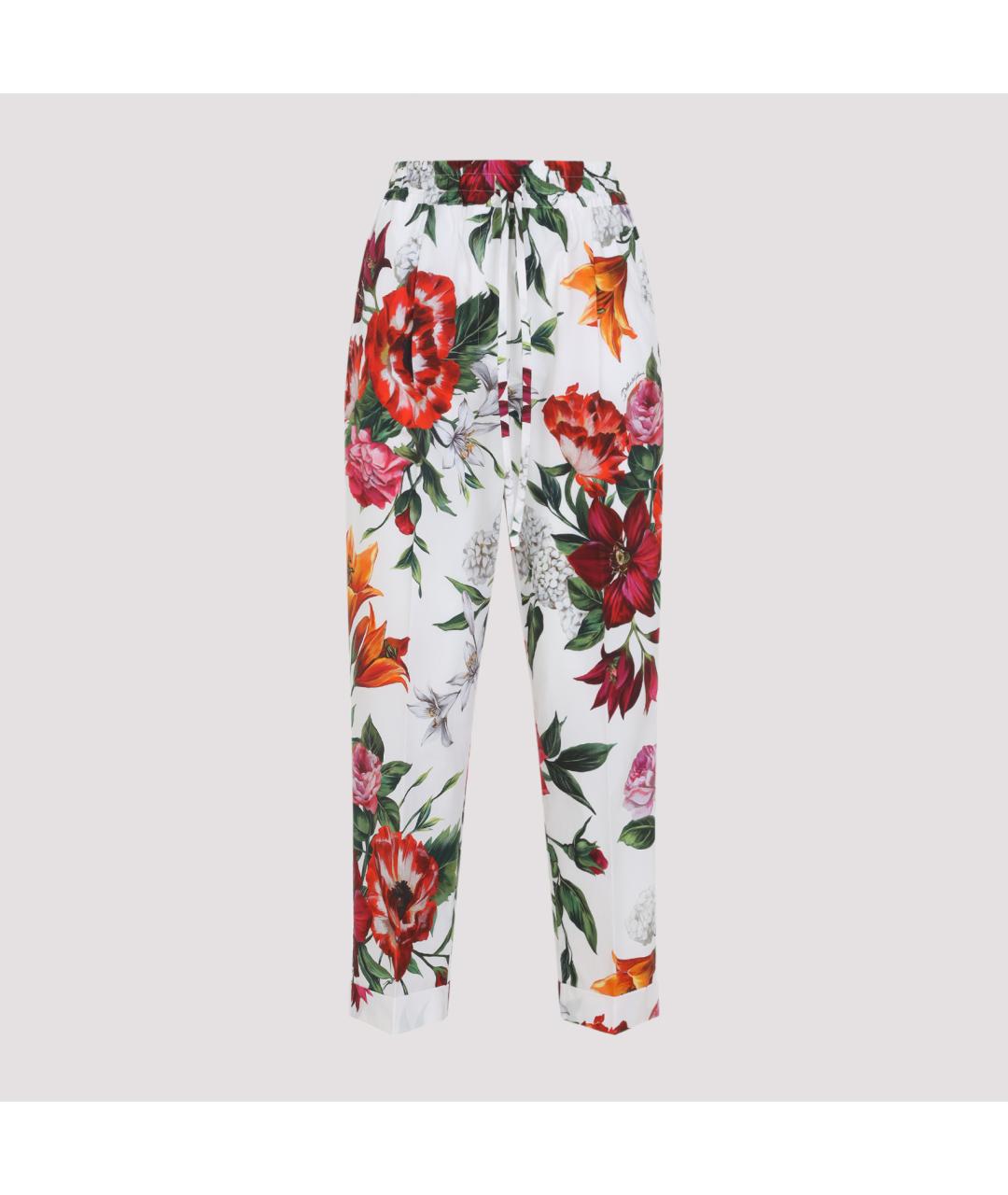DOLCE&GABBANA Мульти хлопковые прямые брюки, фото 2