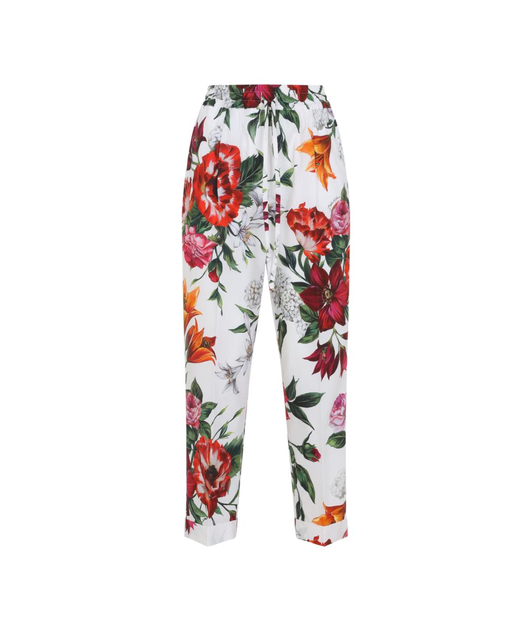 DOLCE&GABBANA Мульти хлопковые прямые брюки, фото 1