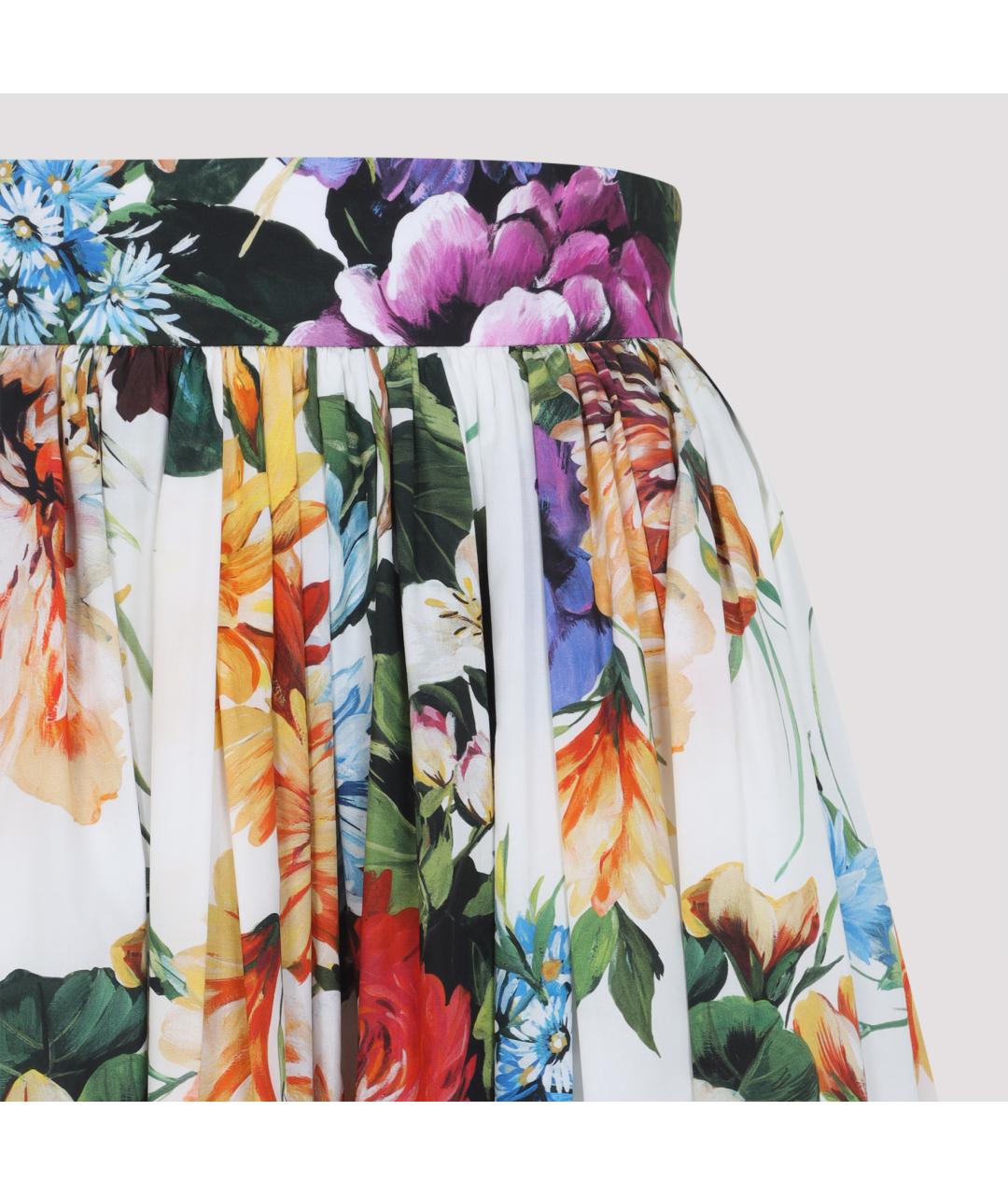 DOLCE&GABBANA Мульти хлопковая юбка миди, фото 4