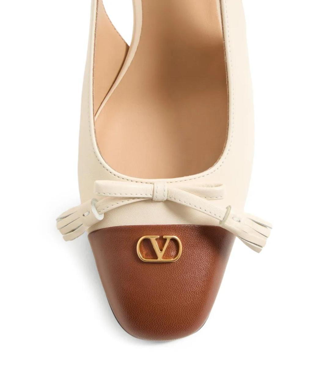 VALENTINO Бежевые кожаные туфли, фото 5
