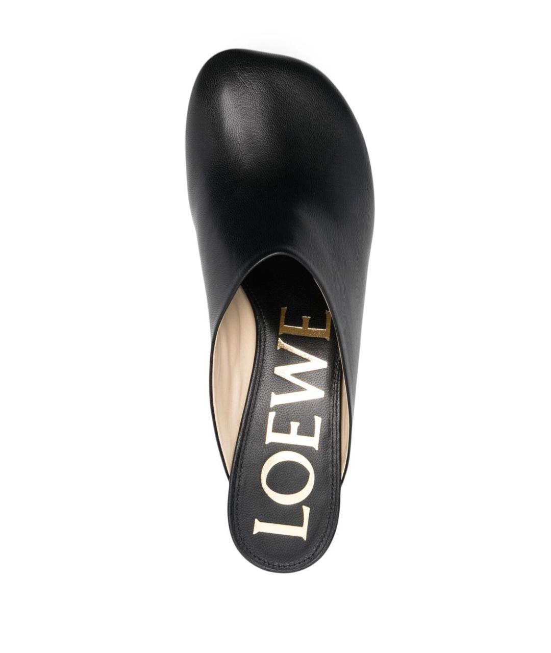 LOEWE Черные кожаные мюли, фото 2