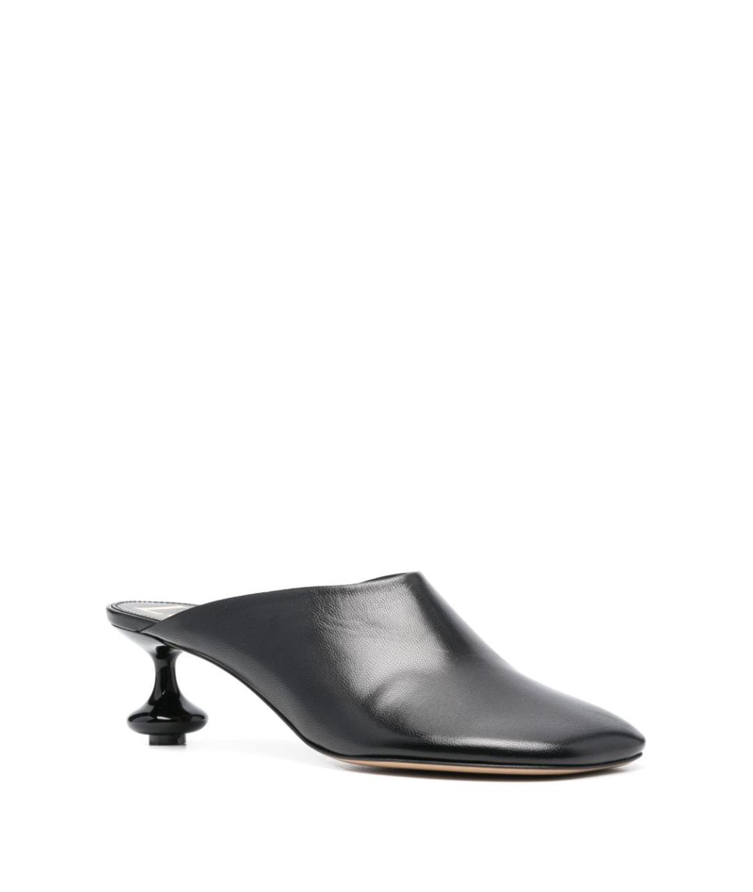 LOEWE Черные кожаные мюли, фото 4