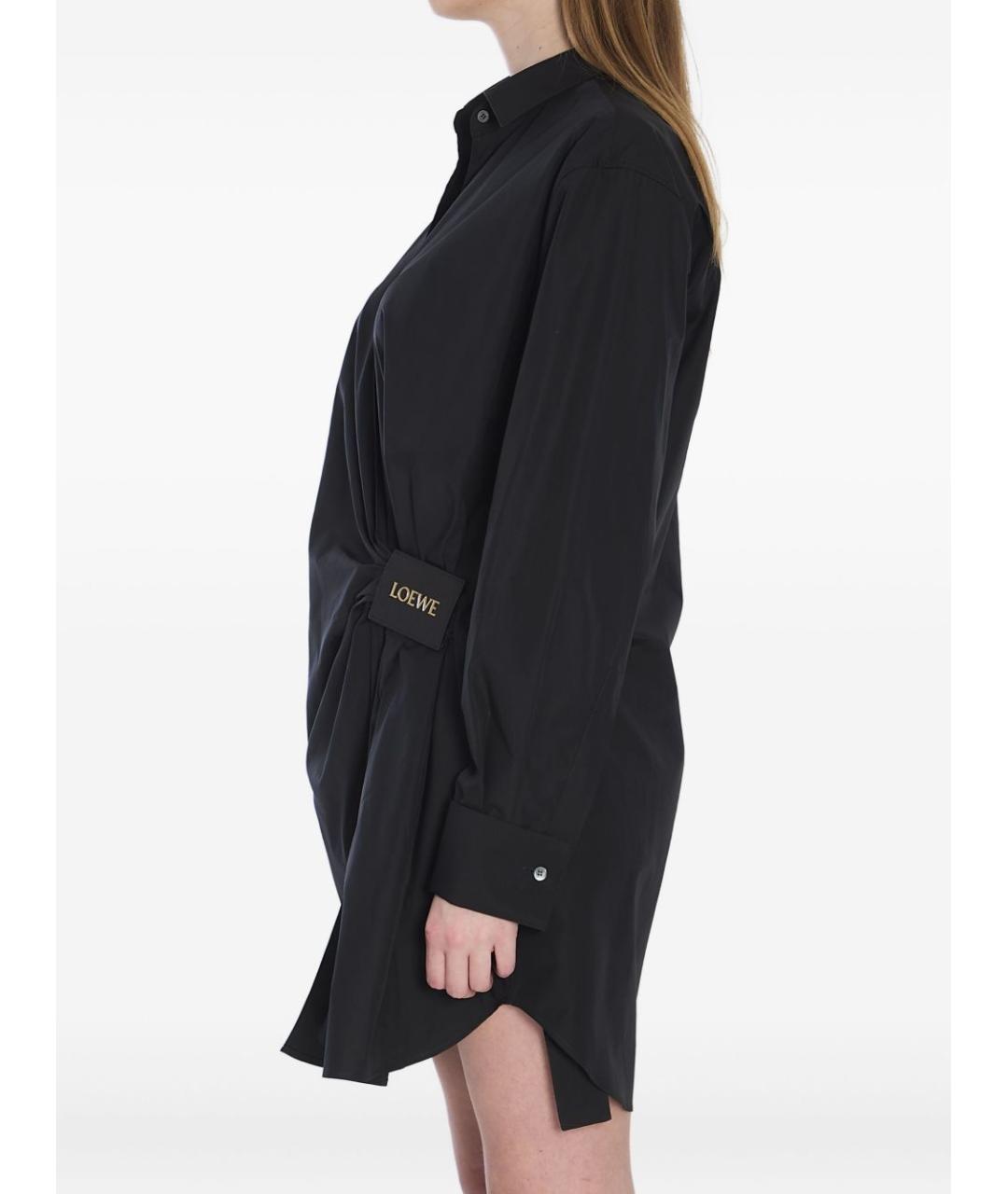 LOEWE Черное хлопковое повседневное платье, фото 3