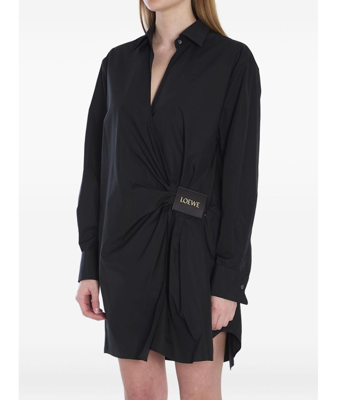 LOEWE Черное хлопковое повседневное платье, фото 4