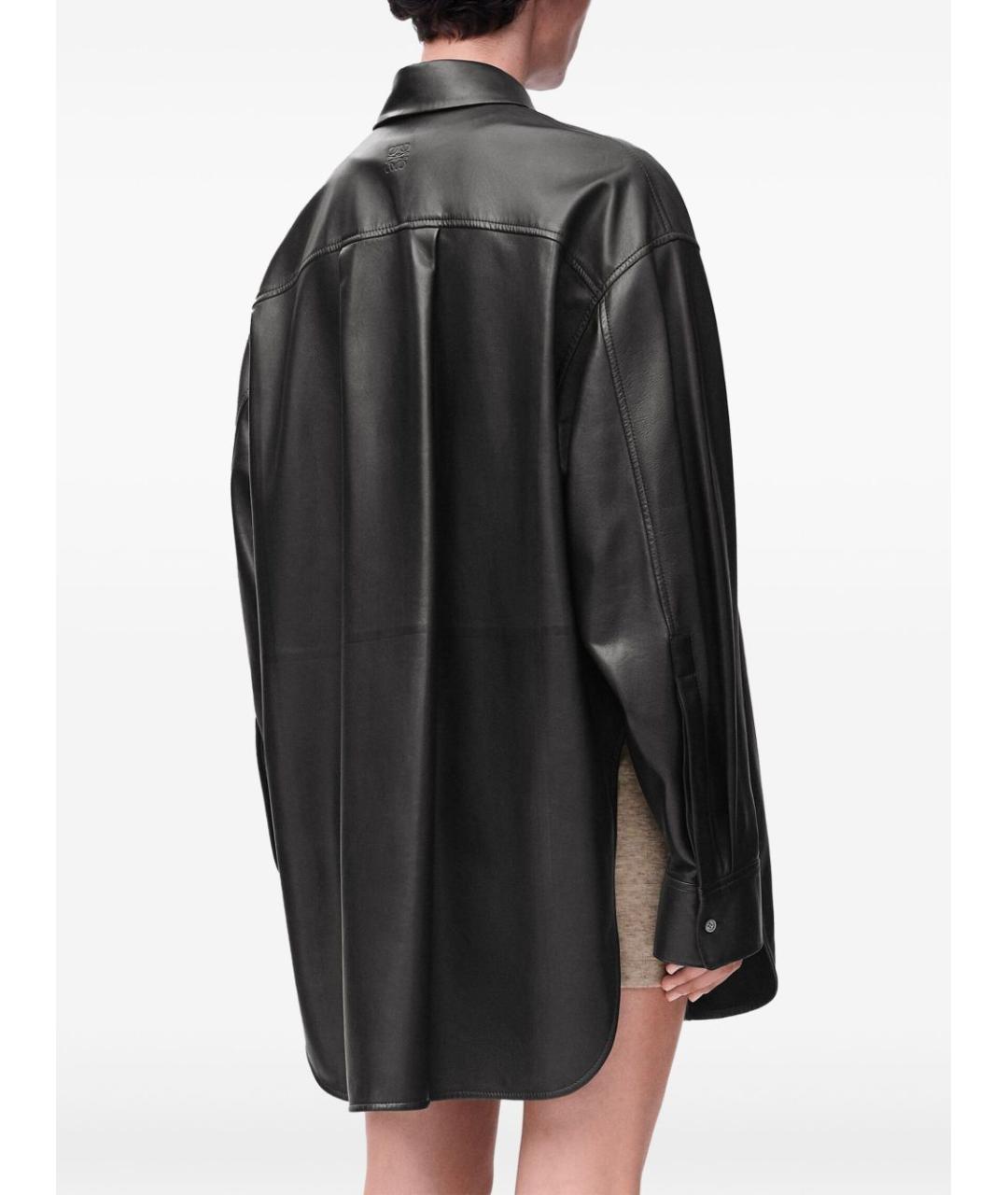 LOEWE Черная кожаная рубашка, фото 2