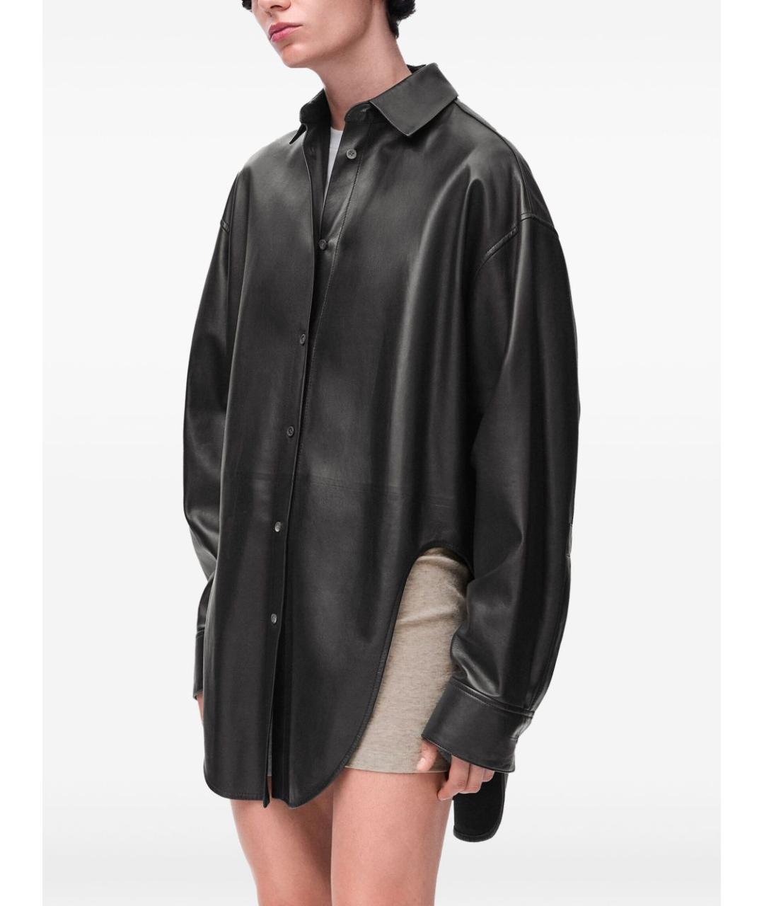 LOEWE Черная кожаная рубашка, фото 3