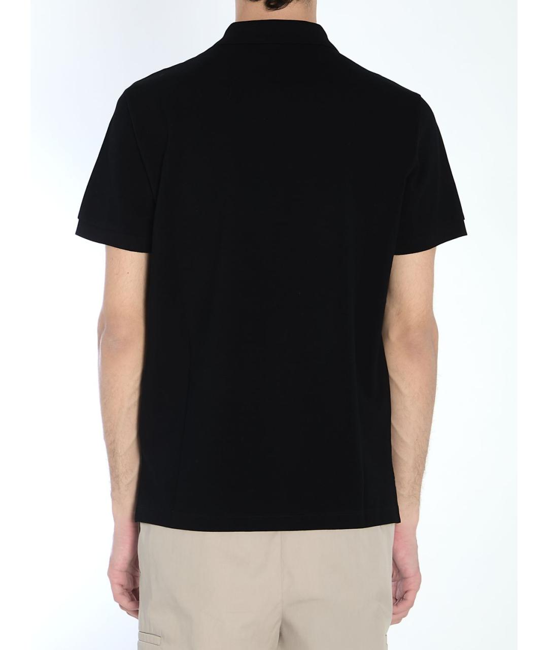FENDI Черное хлопковое поло с коротким рукавом, фото 4