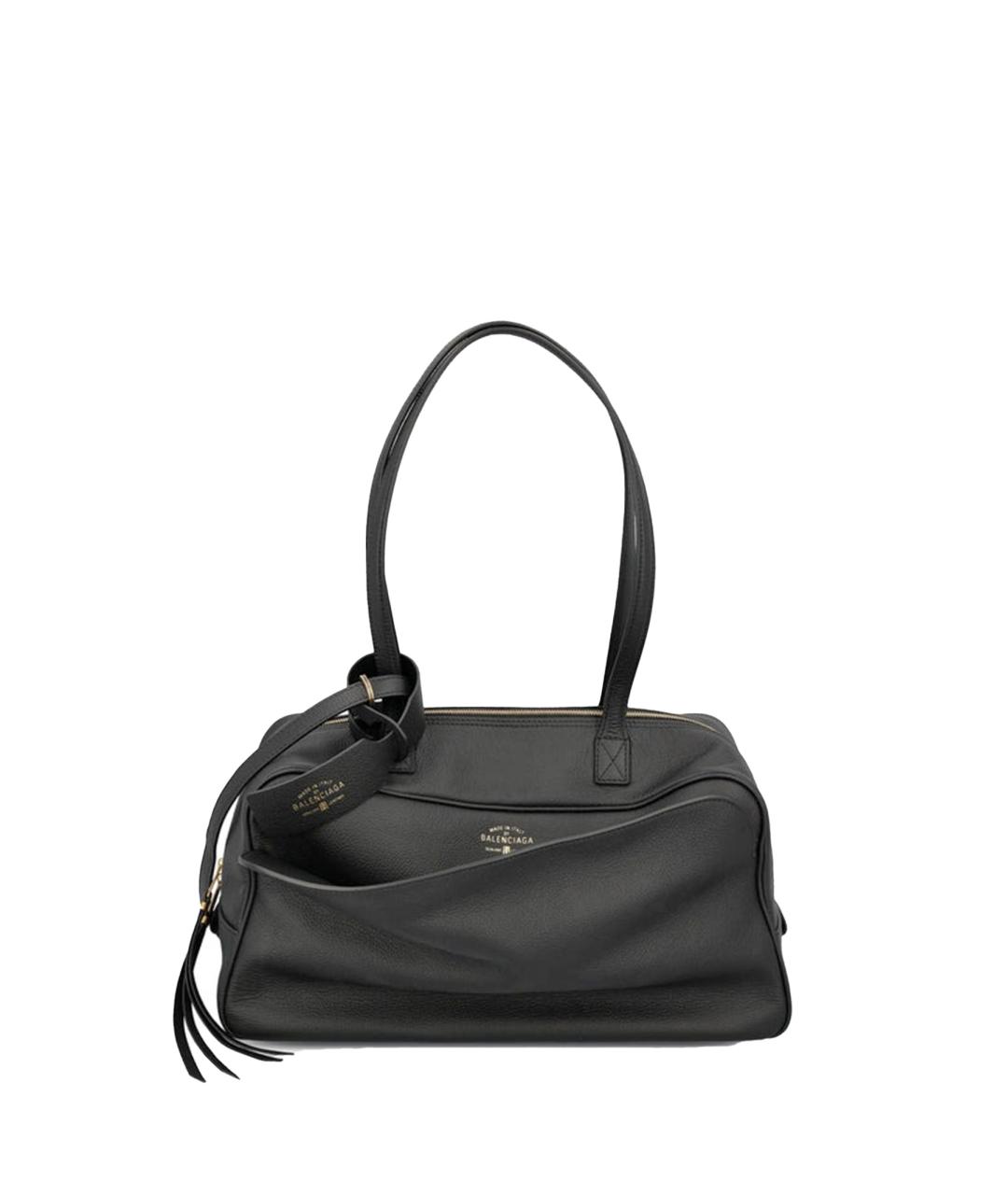 BALENCIAGA Черная кожаная сумка тоут, фото 1