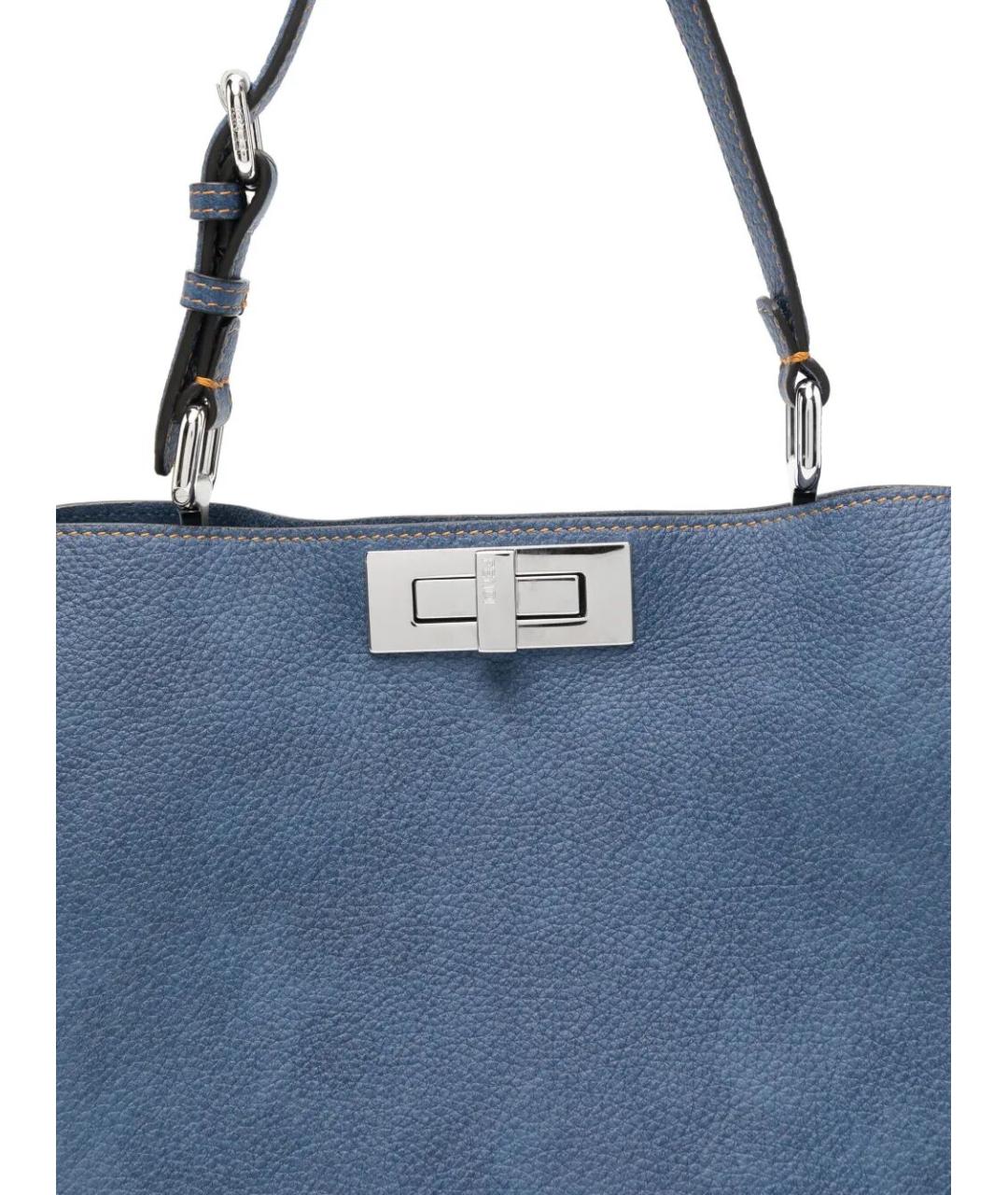 FENDI Голубая кожаная сумка через плечо, фото 5