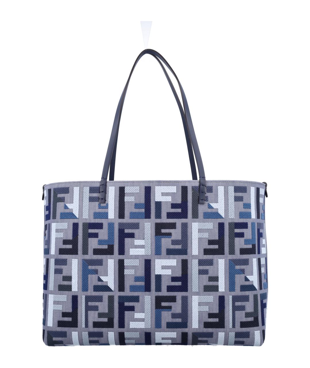 FENDI Синяя деним сумка тоут, фото 4