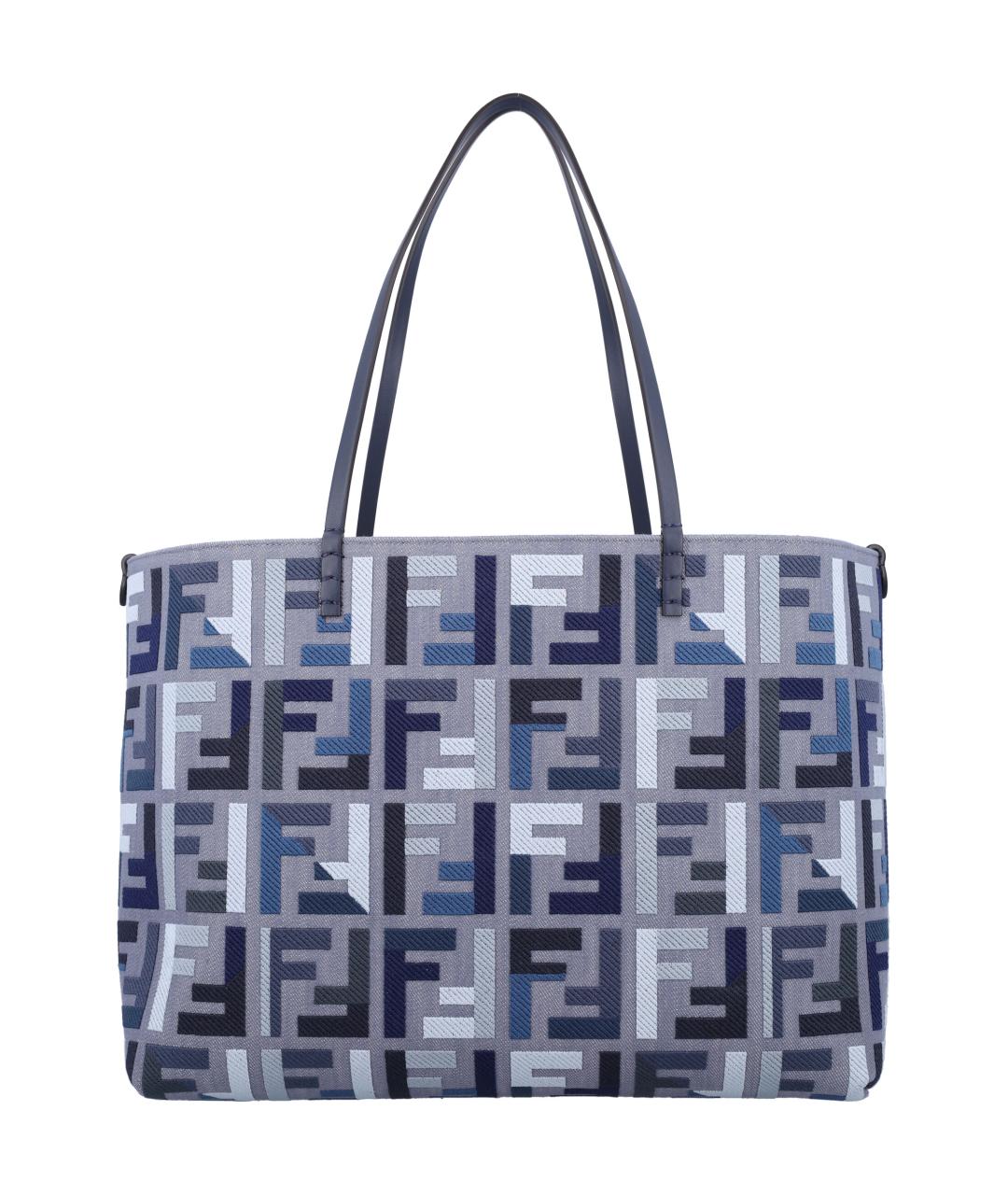 FENDI Синяя деним сумка тоут, фото 1