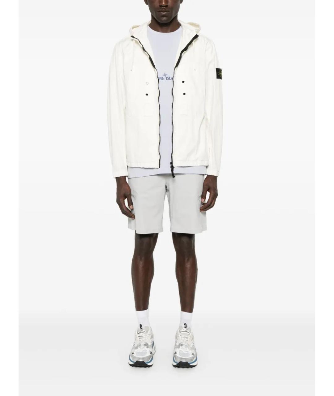 STONE ISLAND Белая хлопковая куртка, фото 3