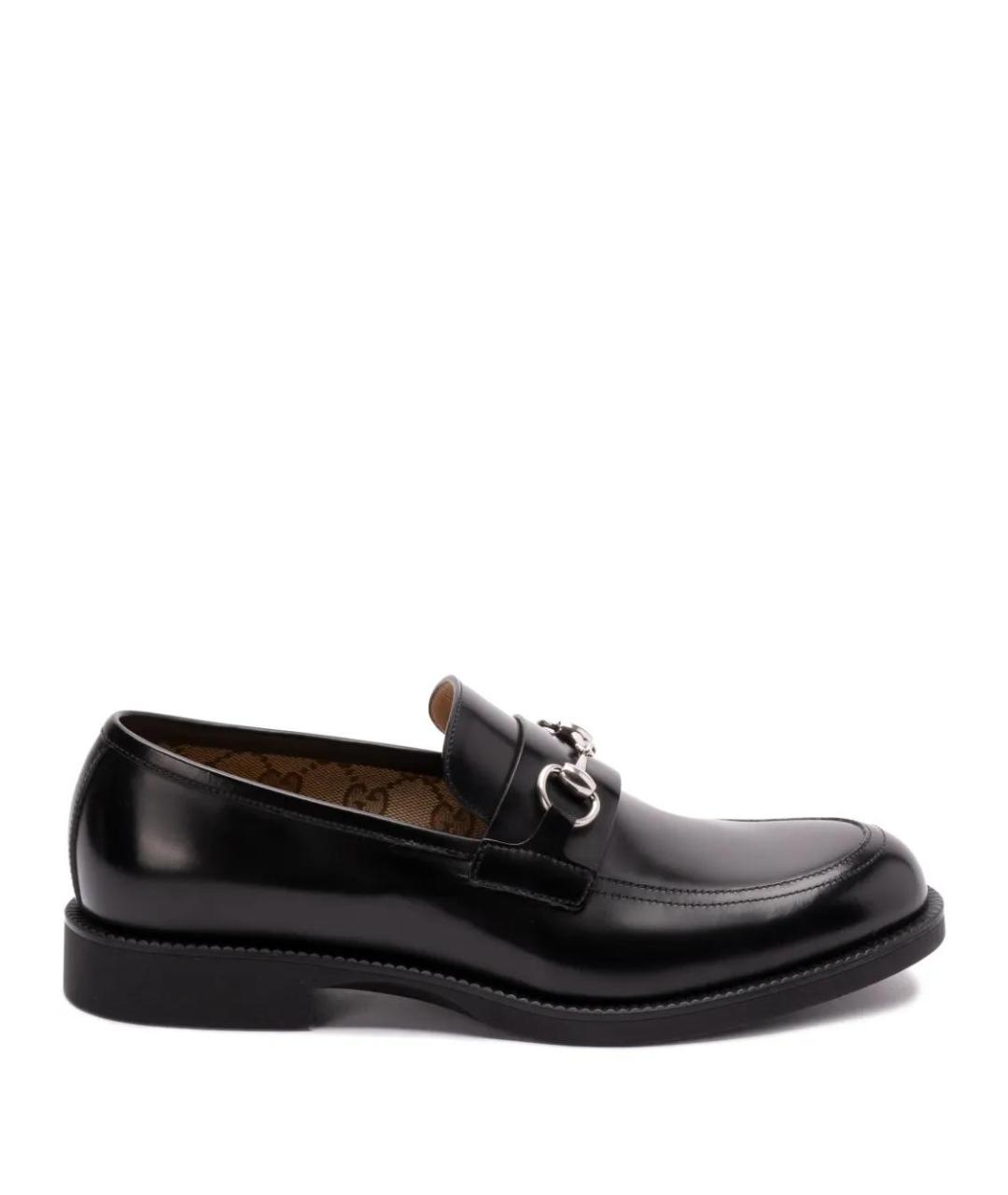 GUCCI Черные кожаные лоферы, фото 1