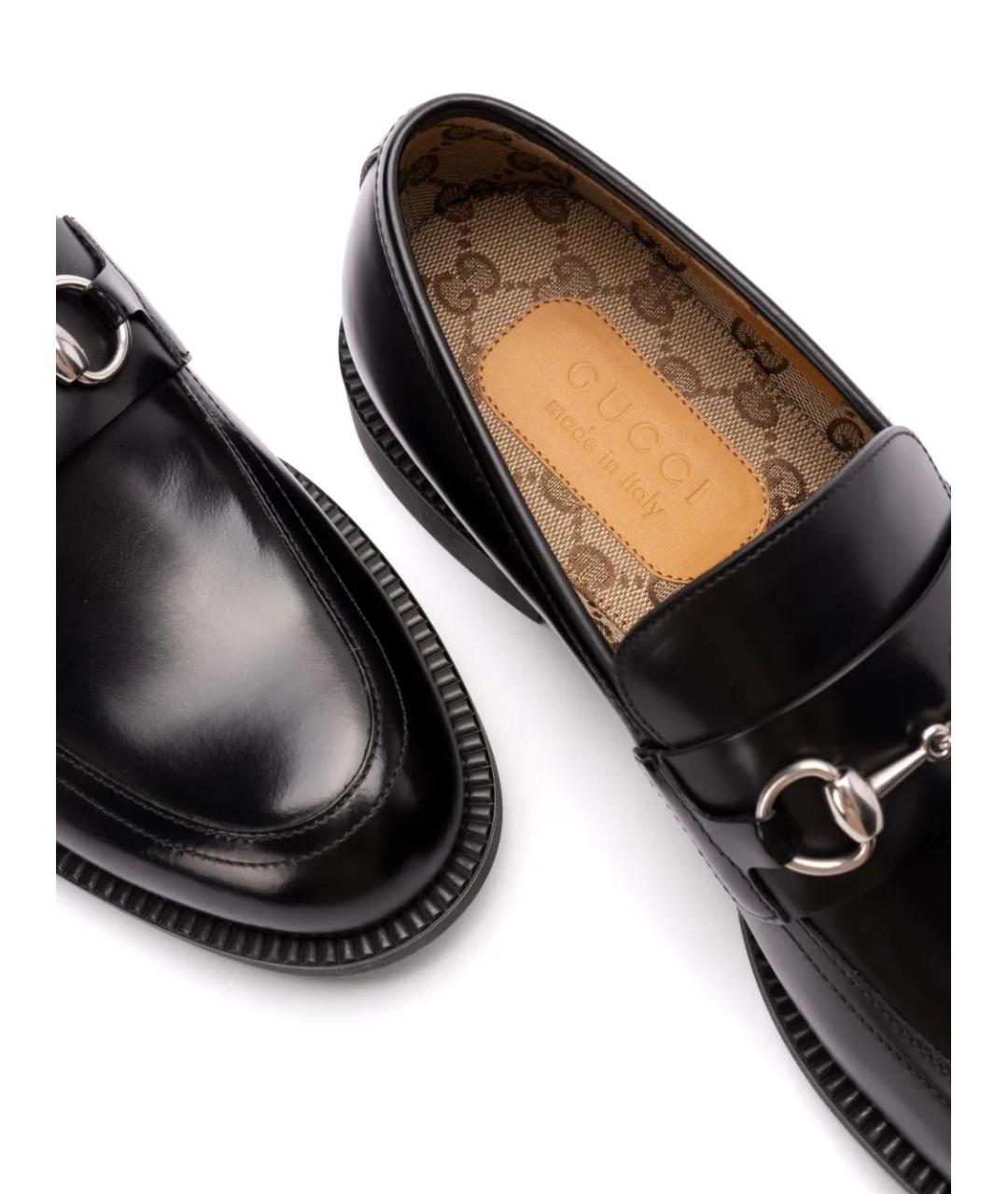 GUCCI Черные кожаные лоферы, фото 2