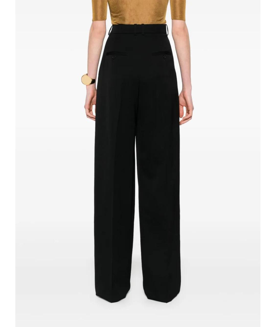 SAINT LAURENT Черные хлопковые прямые брюки, фото 4