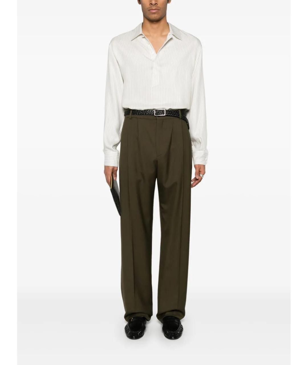 SAINT LAURENT Хаки хлопковые повседневные брюки, фото 2