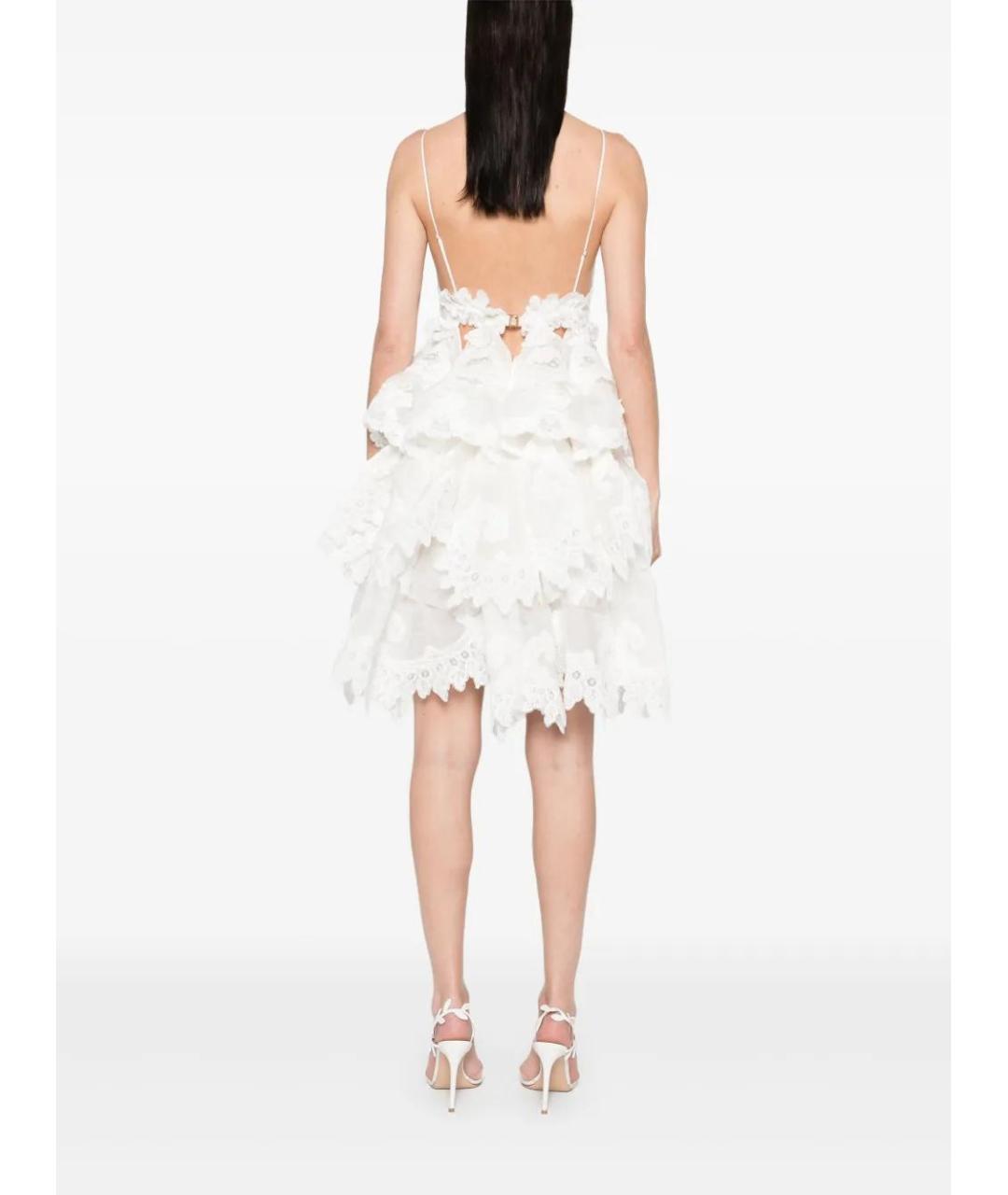 ZIMMERMANN Белое льняное повседневное платье, фото 4