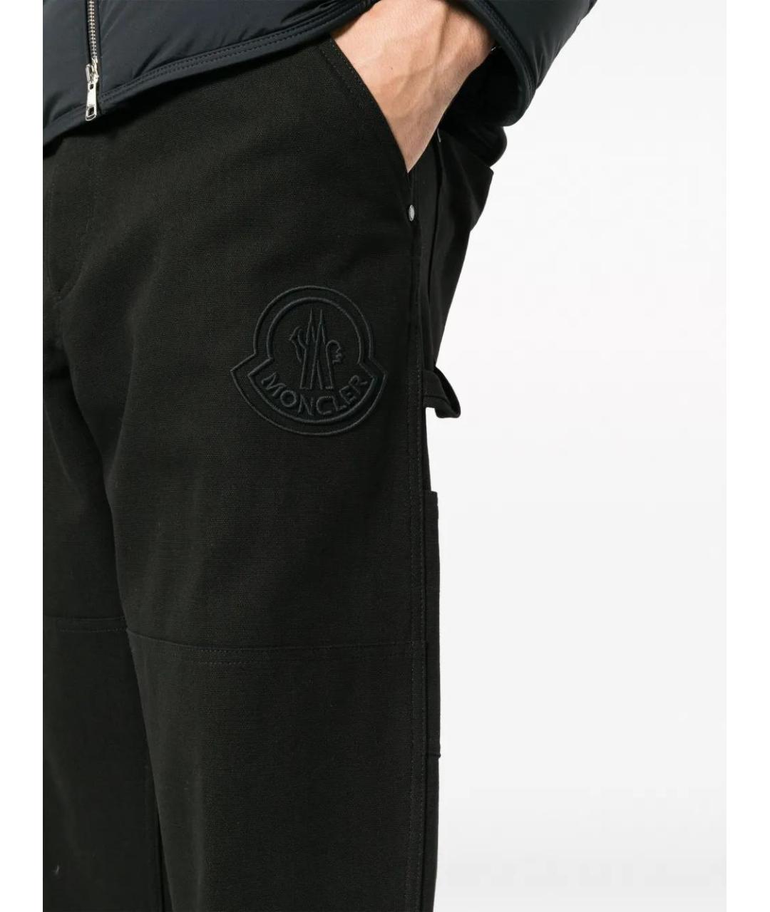 MONCLER Черные хлопковые повседневные брюки, фото 5