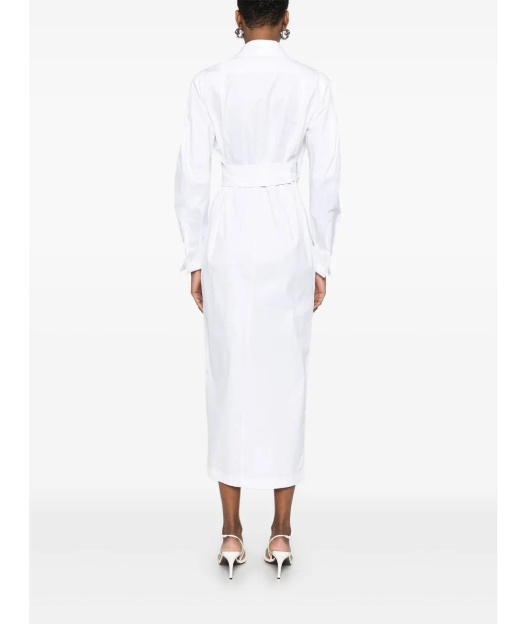 MAX MARA Белое хлопковое повседневное платье, фото 4