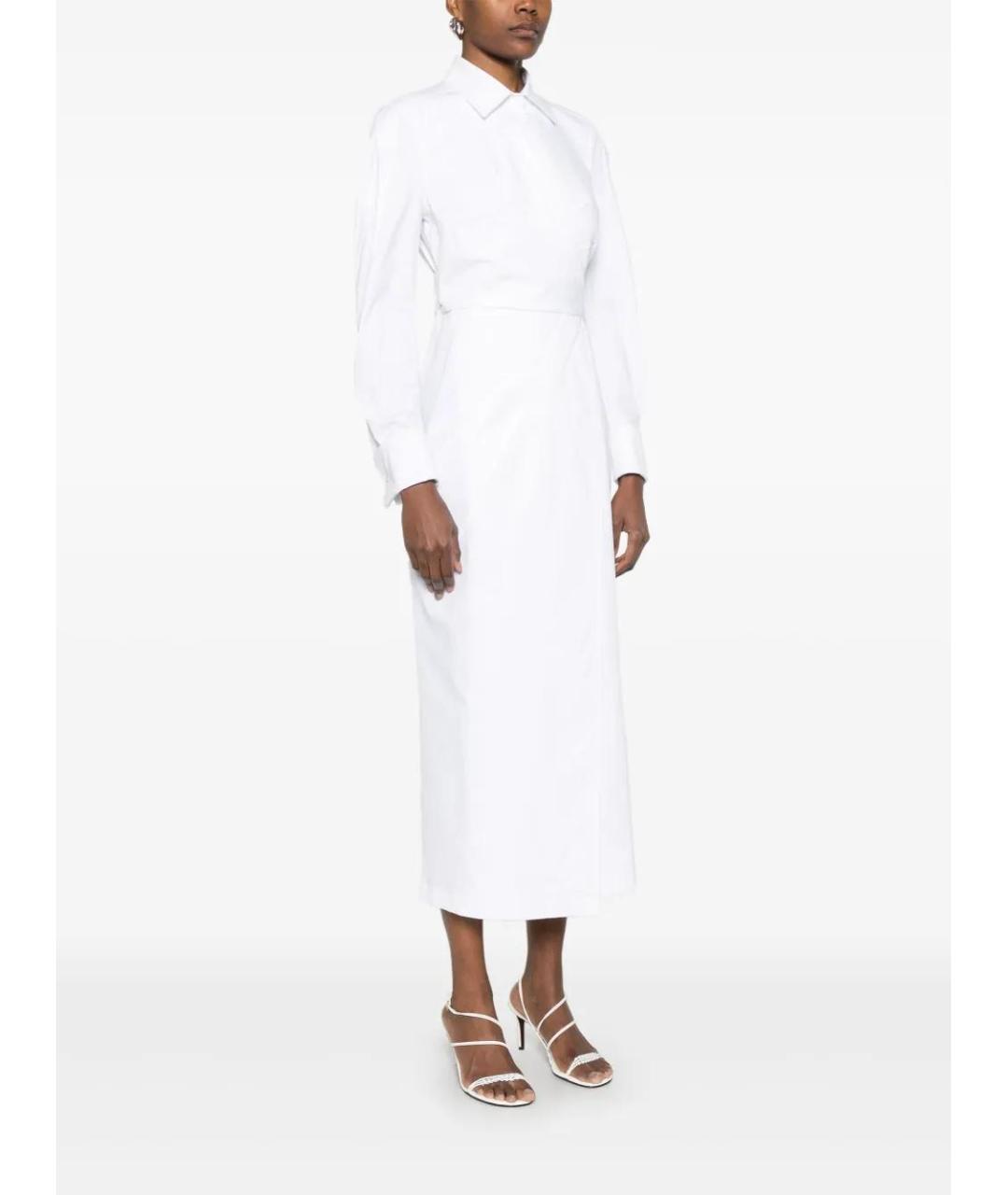 MAX MARA Белое хлопковое повседневное платье, фото 3