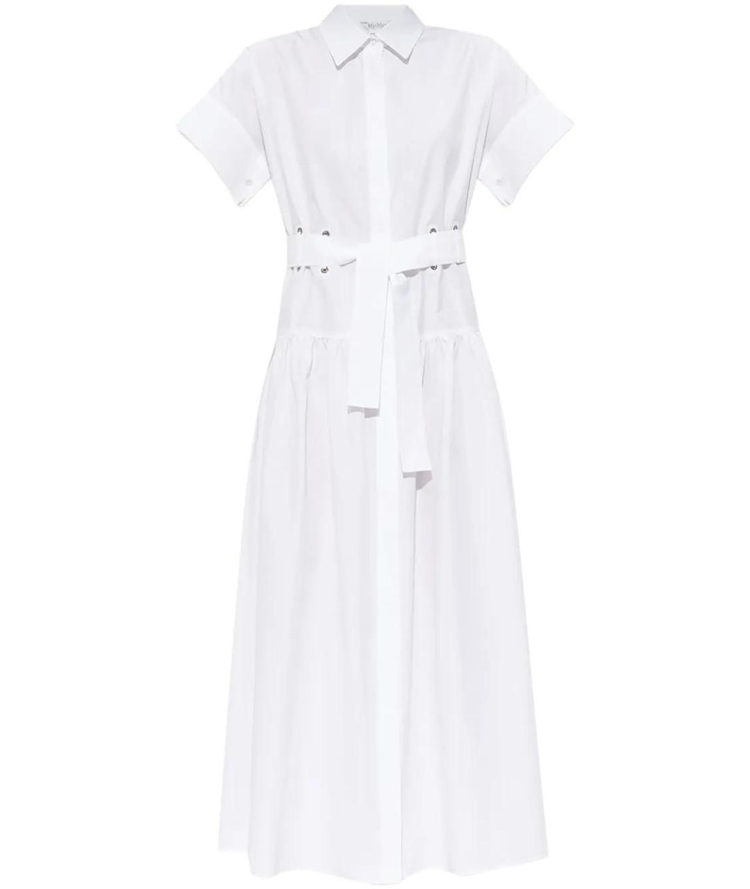 MAX MARA Белое хлопковое повседневное платье, фото 1