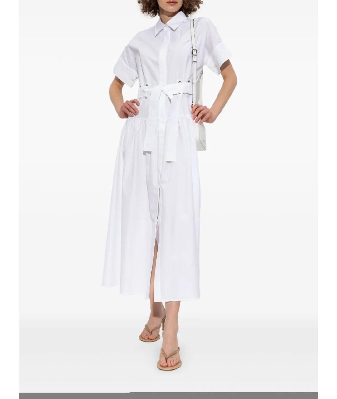 MAX MARA Белое хлопковое повседневное платье, фото 2