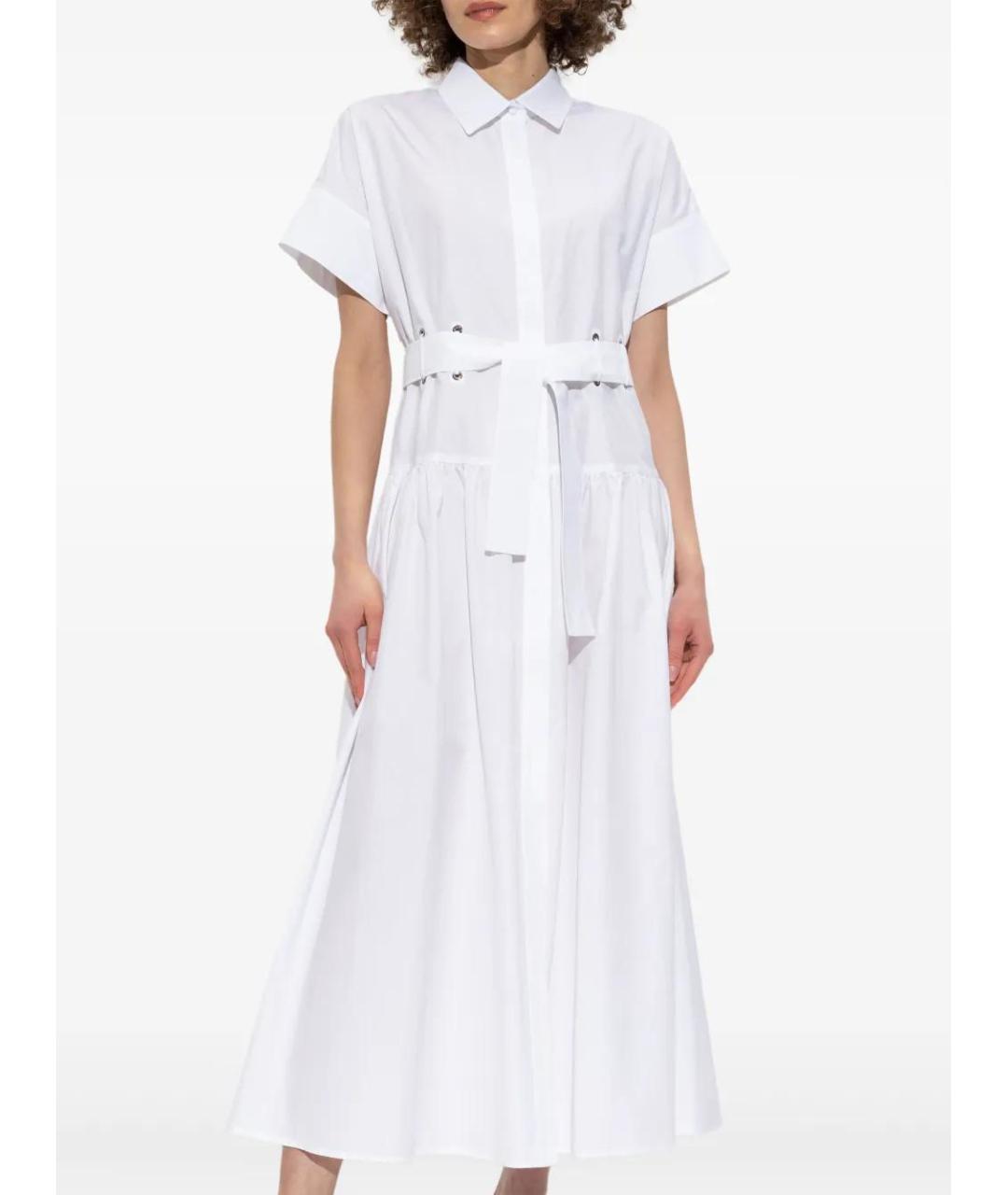 MAX MARA Белое хлопковое повседневное платье, фото 3
