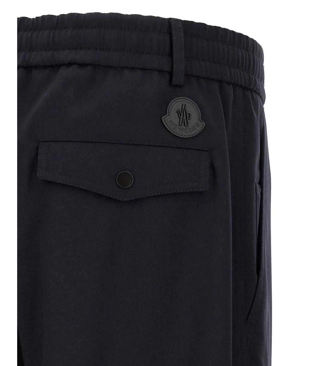 MONCLER Черные шерстяные повседневные брюки, фото 4