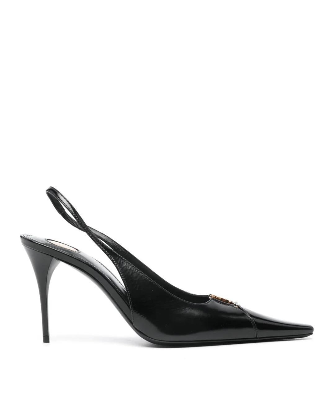 SAINT LAURENT Черные кожаные туфли, фото 1