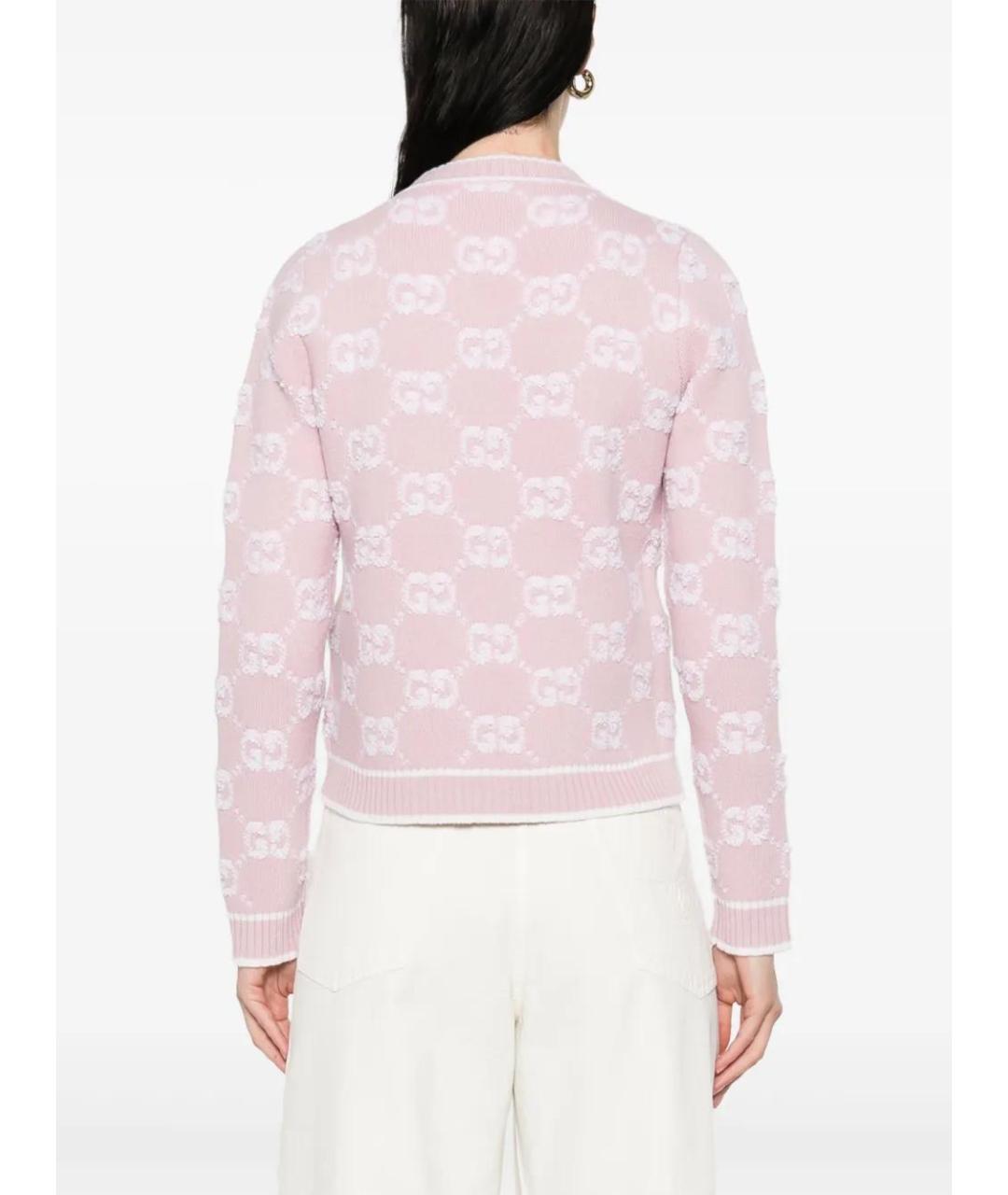 GUCCI Розовый шерстяной кардиган, фото 4