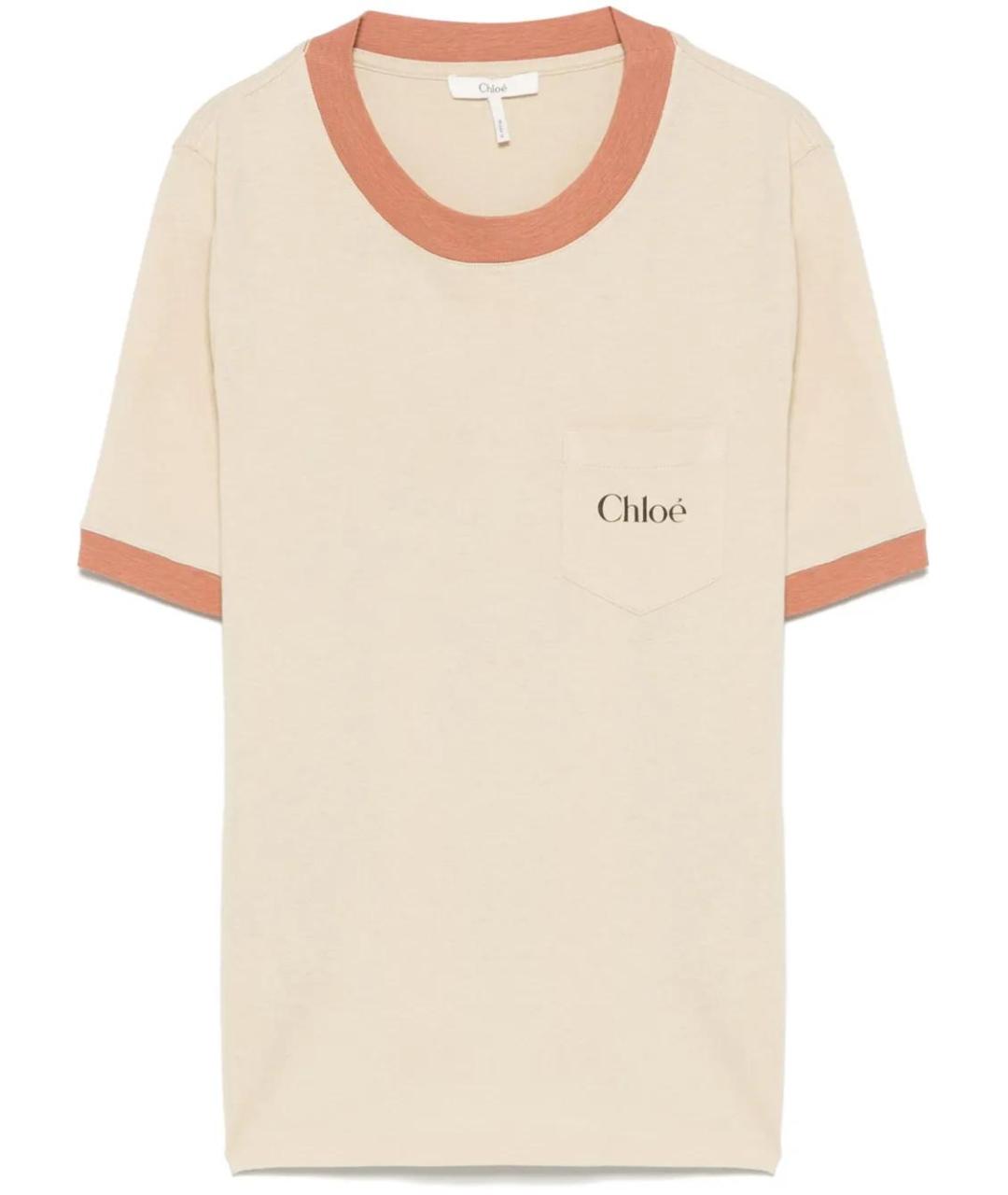 CHLOE Бежевая хлопковая футболка, фото 1