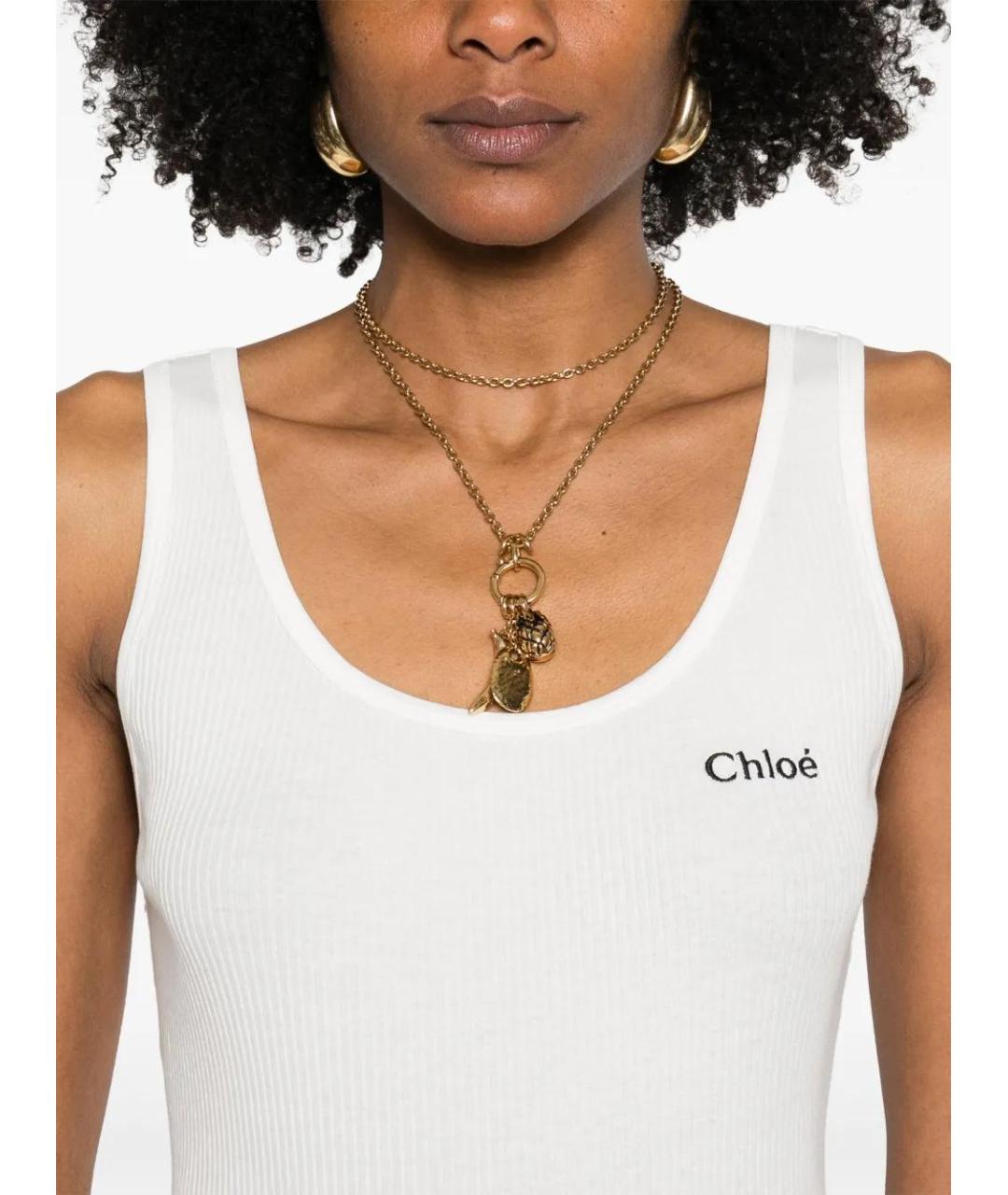 CHLOE Белая хлопковая майка, фото 5