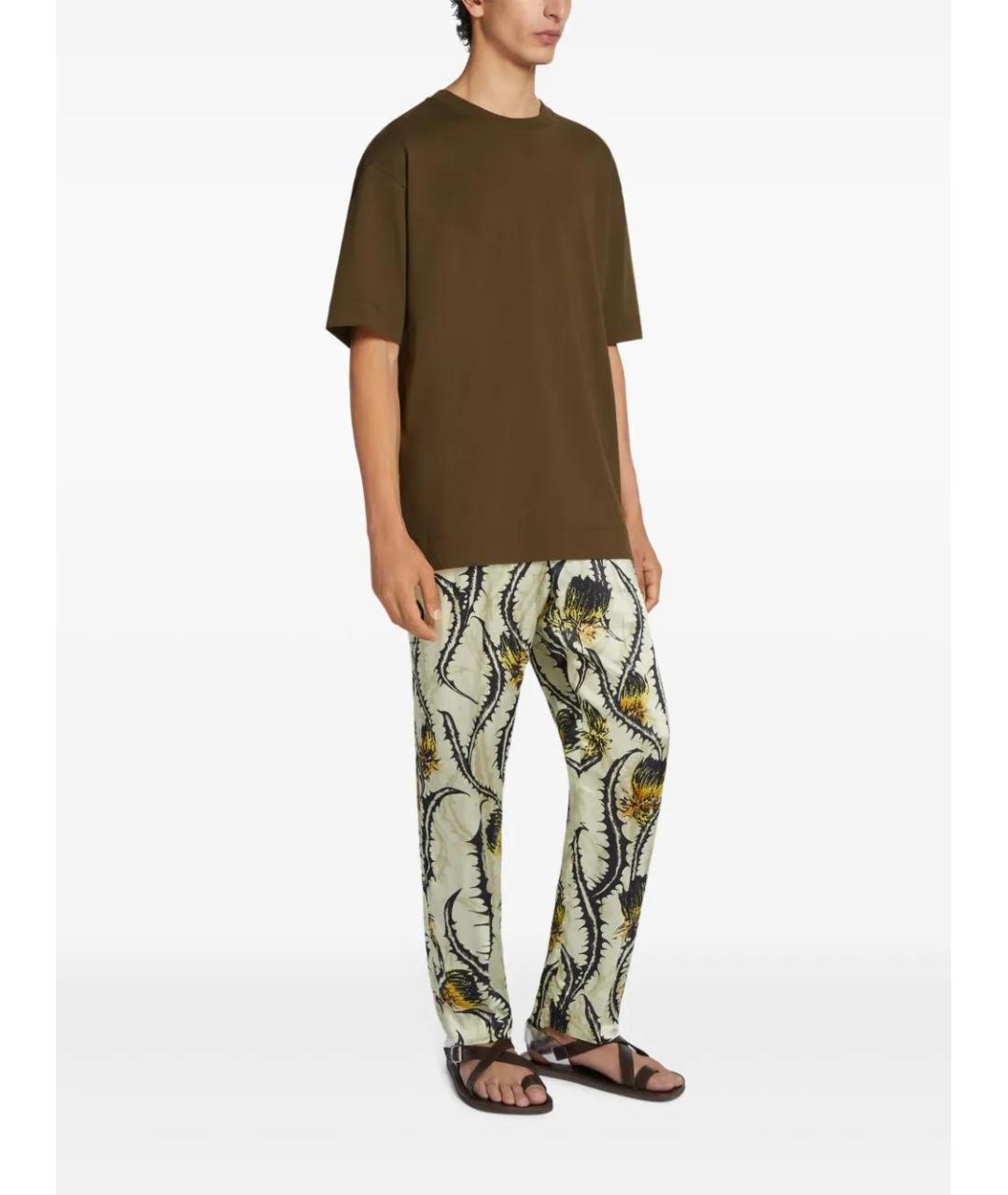 DRIES VAN NOTEN Коричневая хлопковая футболка, фото 3
