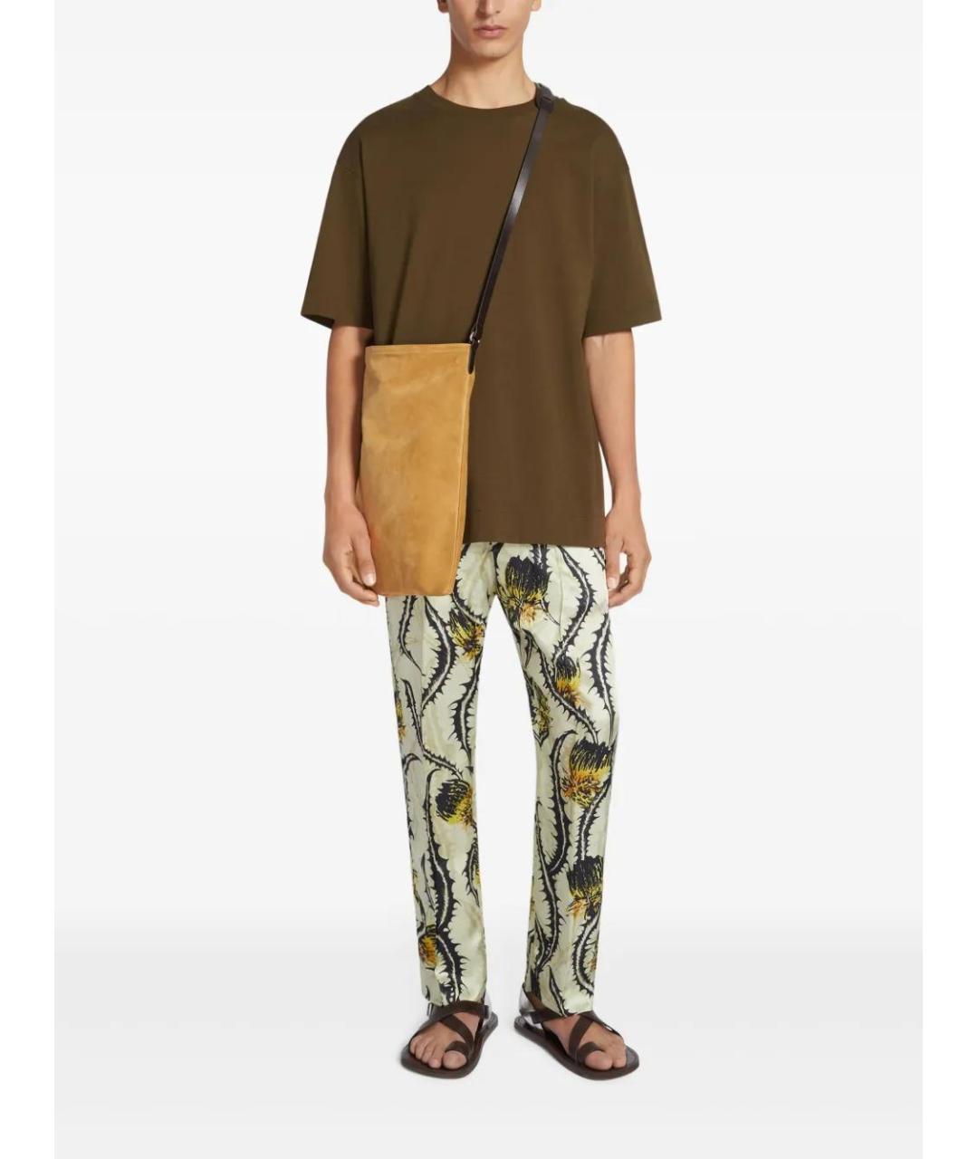 DRIES VAN NOTEN Коричневая хлопковая футболка, фото 2
